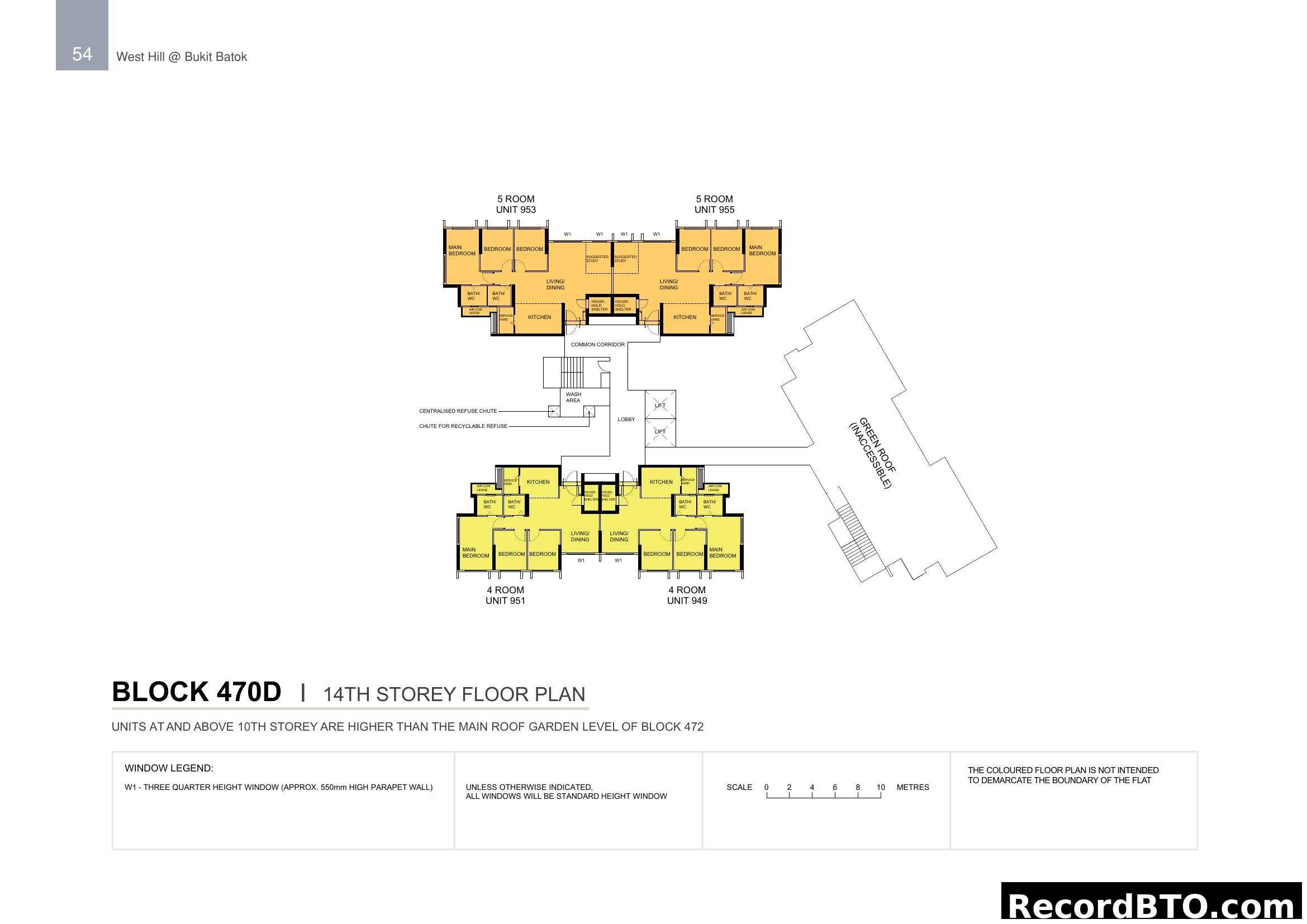 Block 470D 14th Storey Floor Plan (West Hill @ Bukit Batok)