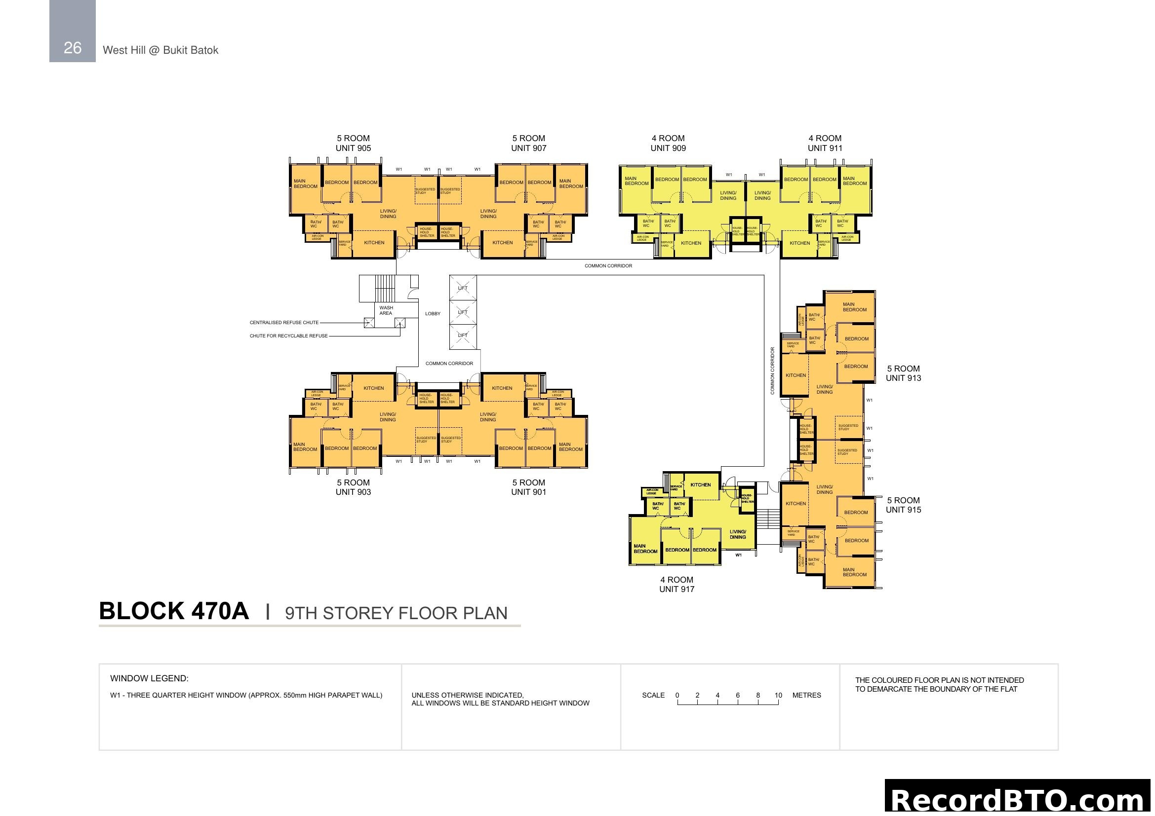 Block 470A 9th Storey Floor Plan - West Hill @ Bukit Batok