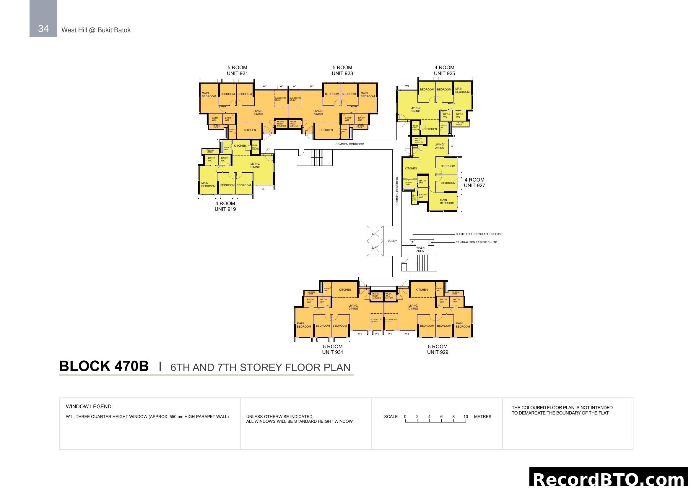 West Hill @ Bukit Batok Block 470B Floor Plan (6th-7th Storey)