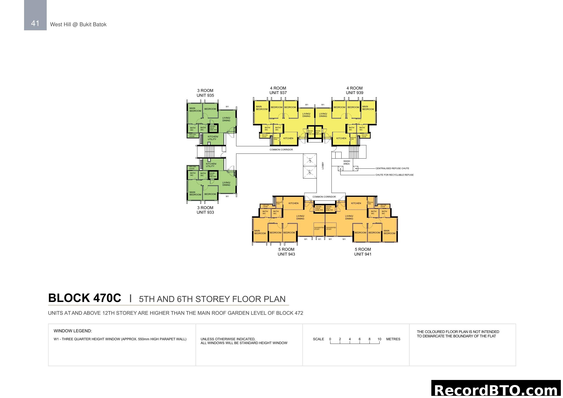 Block 470C 5th & 6th Storey Floor Plan - West Hill @ Bukit Batok