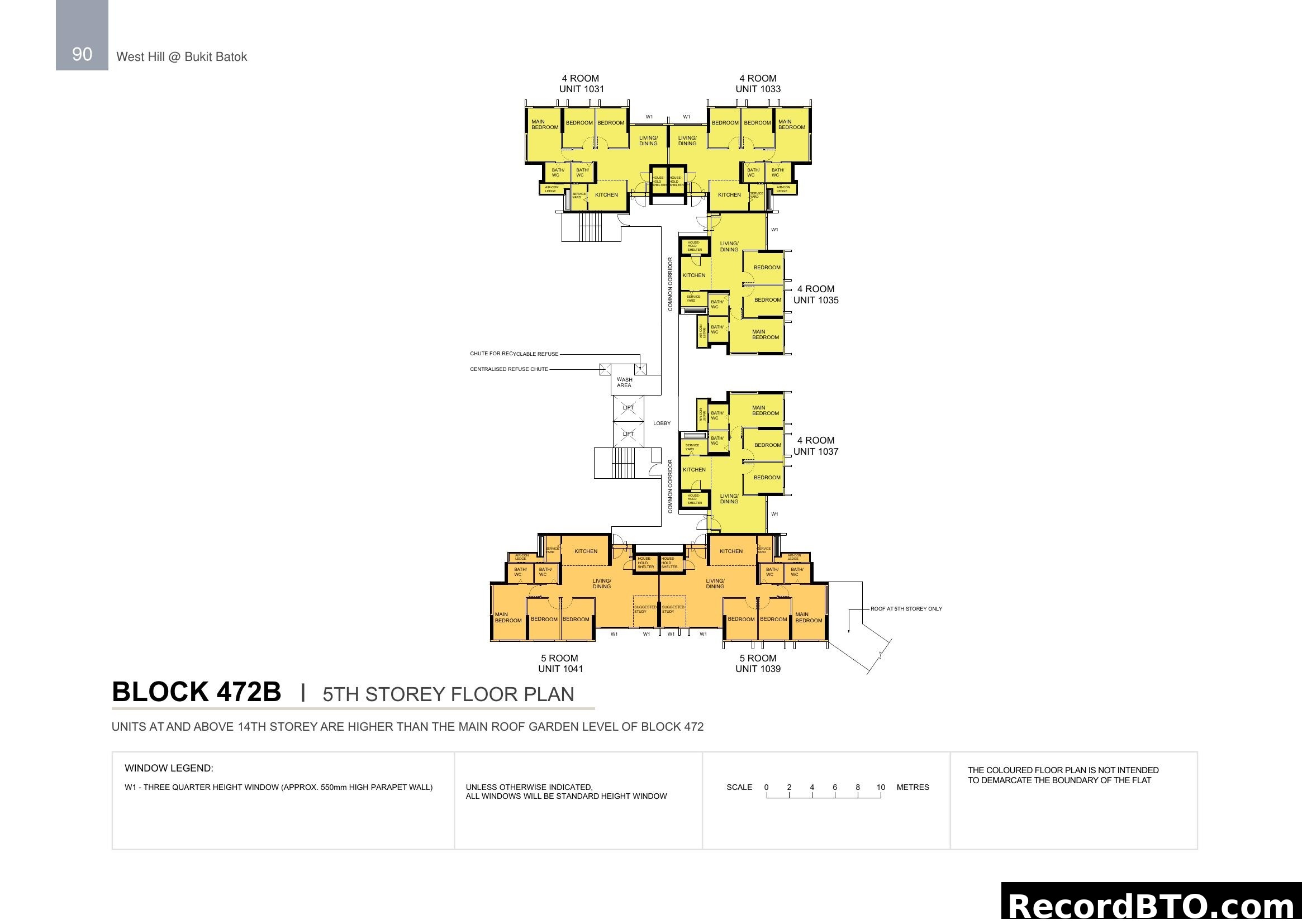 West Hill @ Bukit Batok - Block 472B 5th Storey Floor Plan