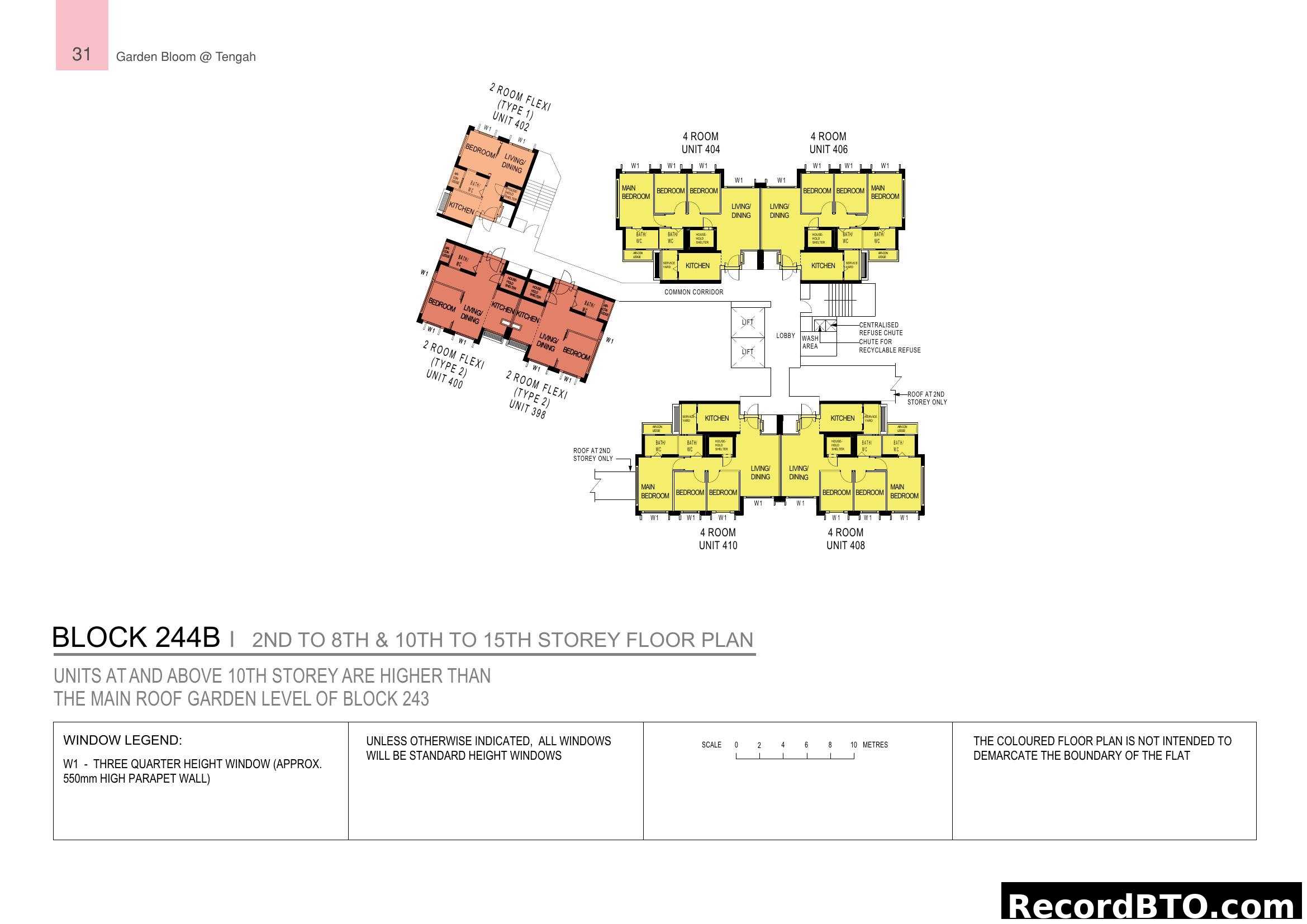 Block 244B Floor Plan (2nd-8th & 10th-15th Storey)