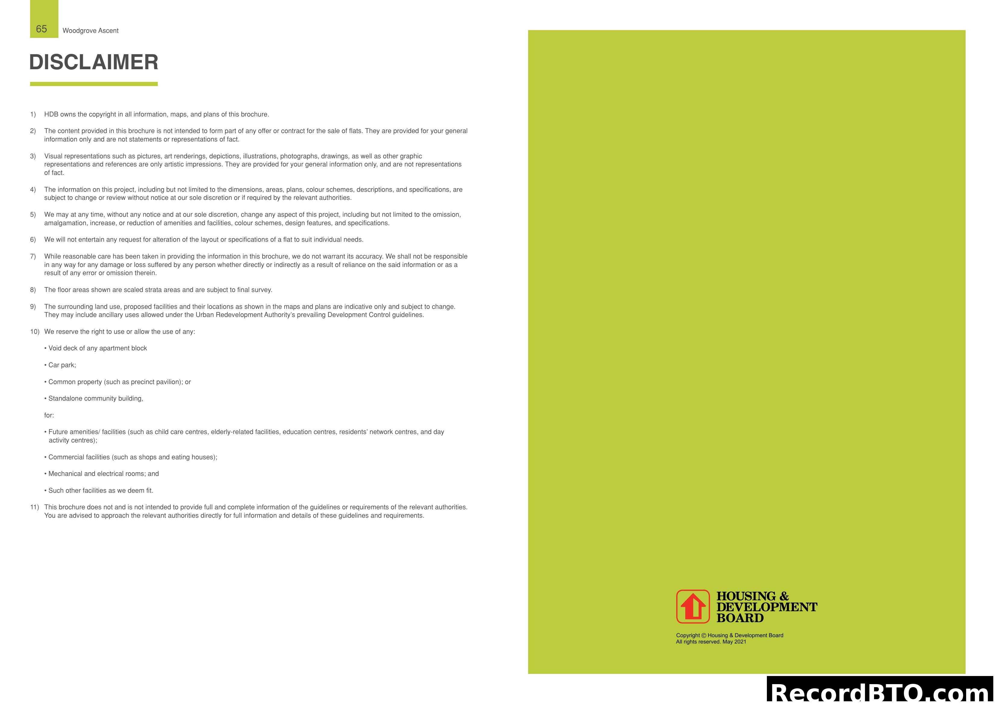 Woodgrove Ascent Brochure Disclaimer Page