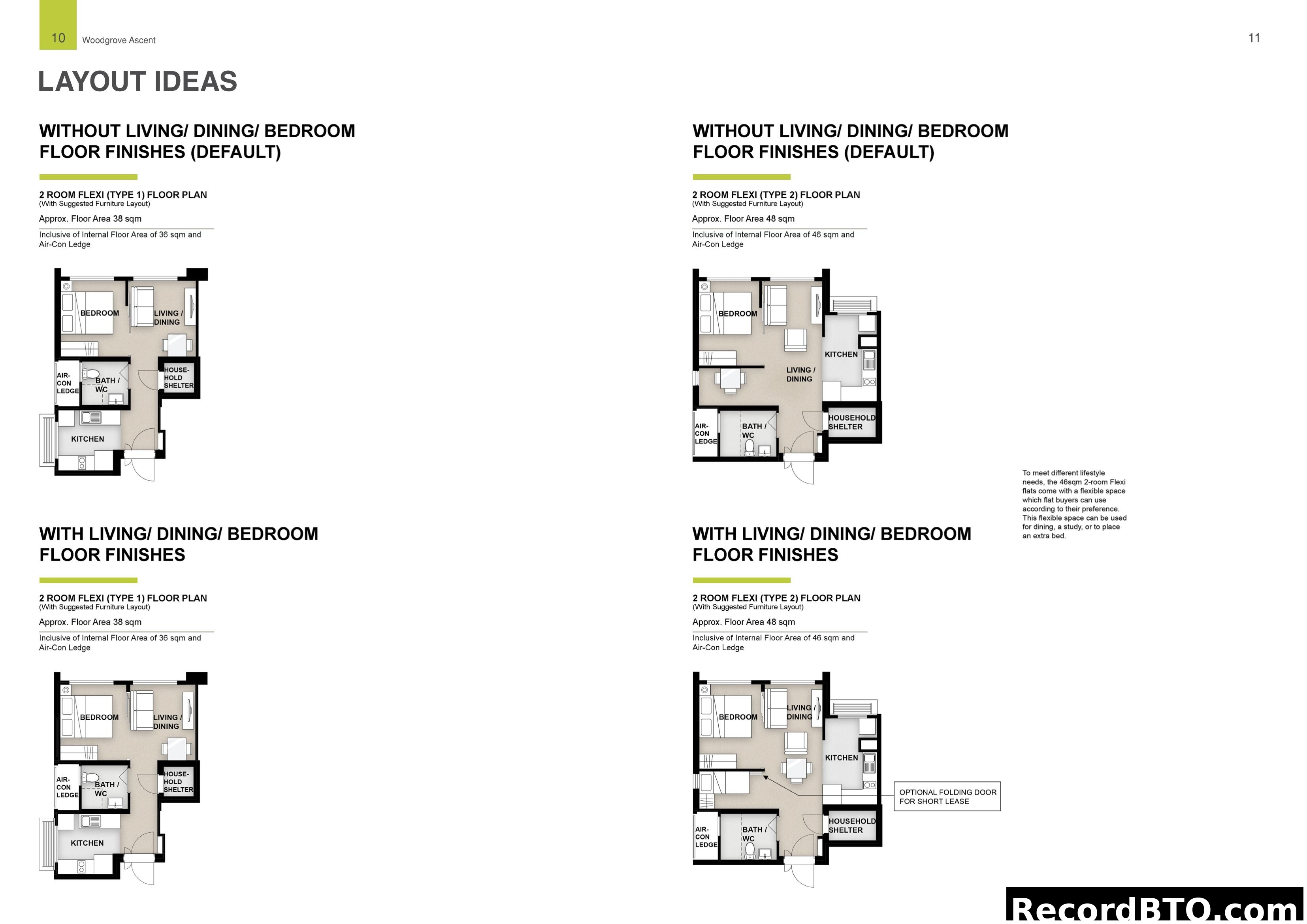2 Room Flexi Floor Plan Layout Ideas
