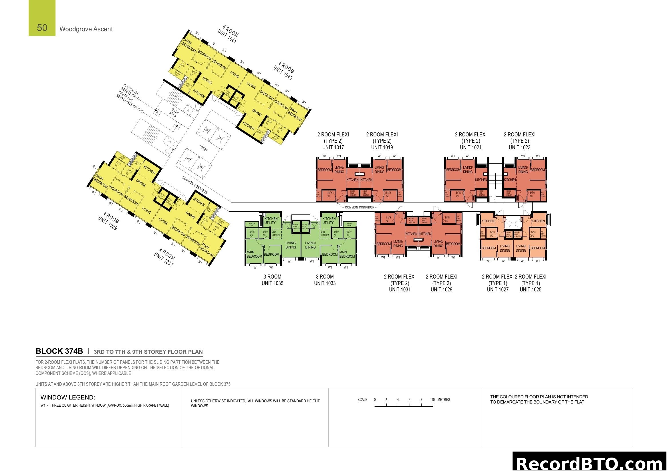 Block 374B Woodgrove Ascent - 3rd to 7th & 9th Storey Floor Plan