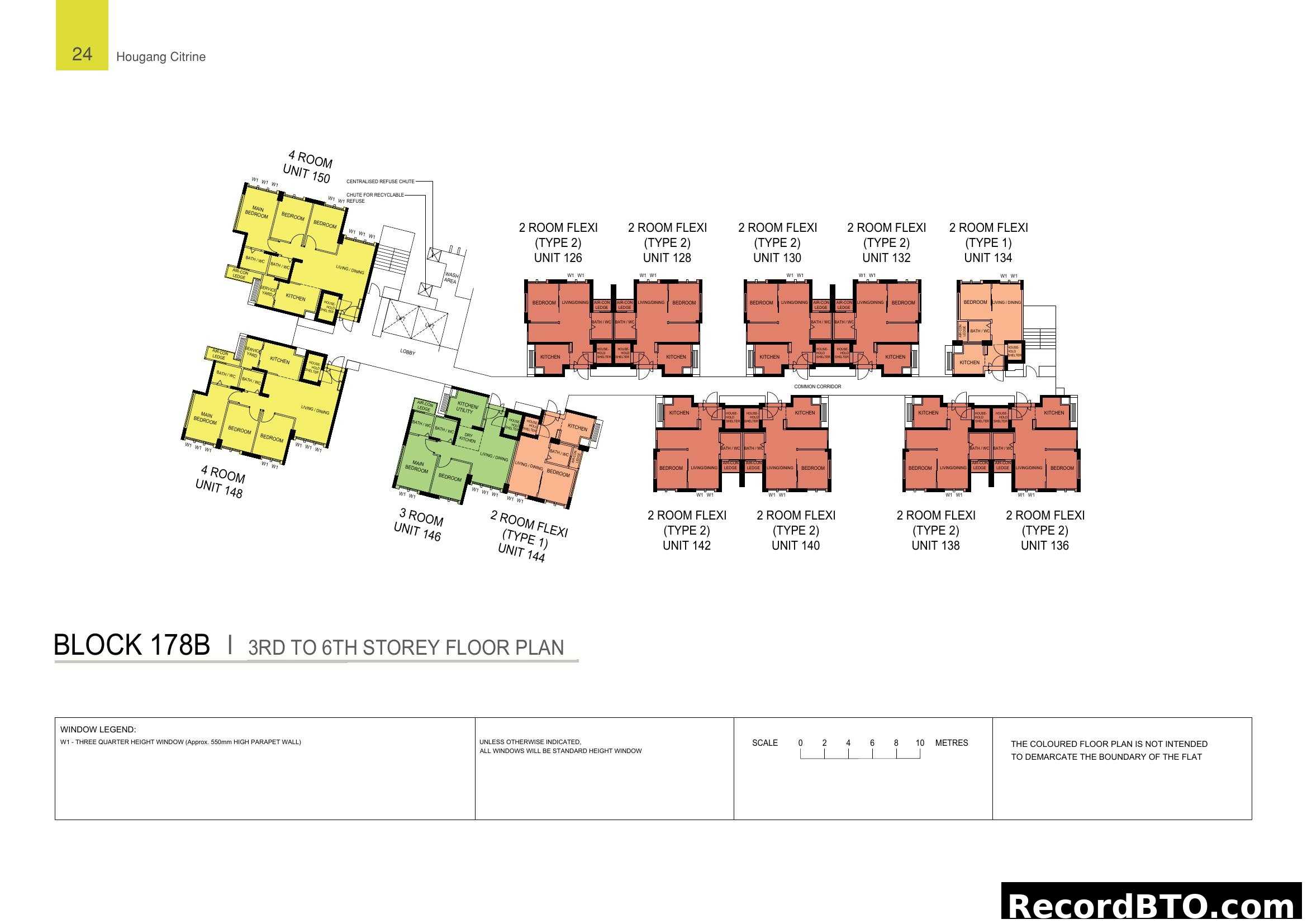 Hougang Citrine Block 178B 3rd-6th Storey Floor Plan