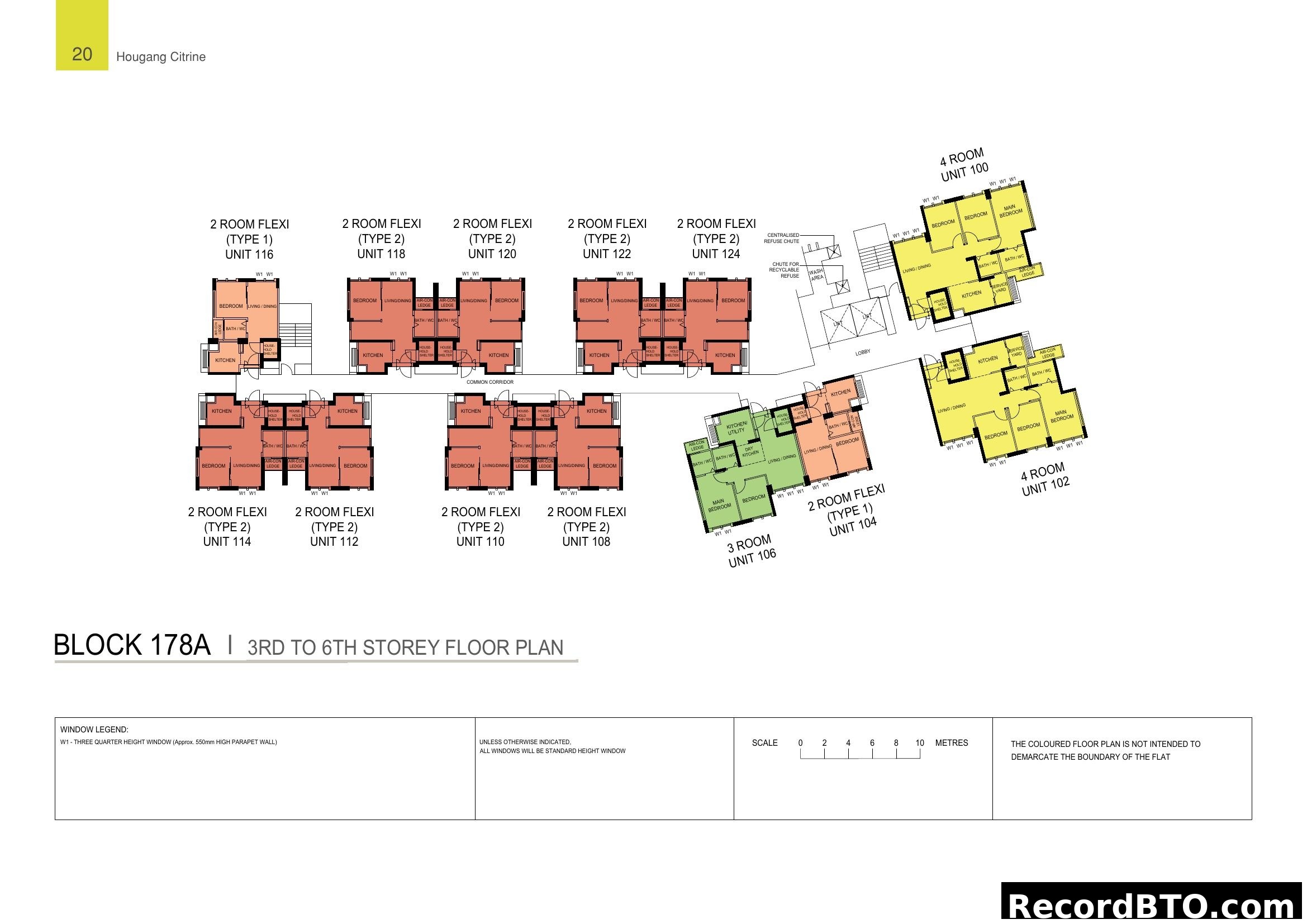 Block 178A Hougang Citrine 3rd-6th Storey Floor Plan