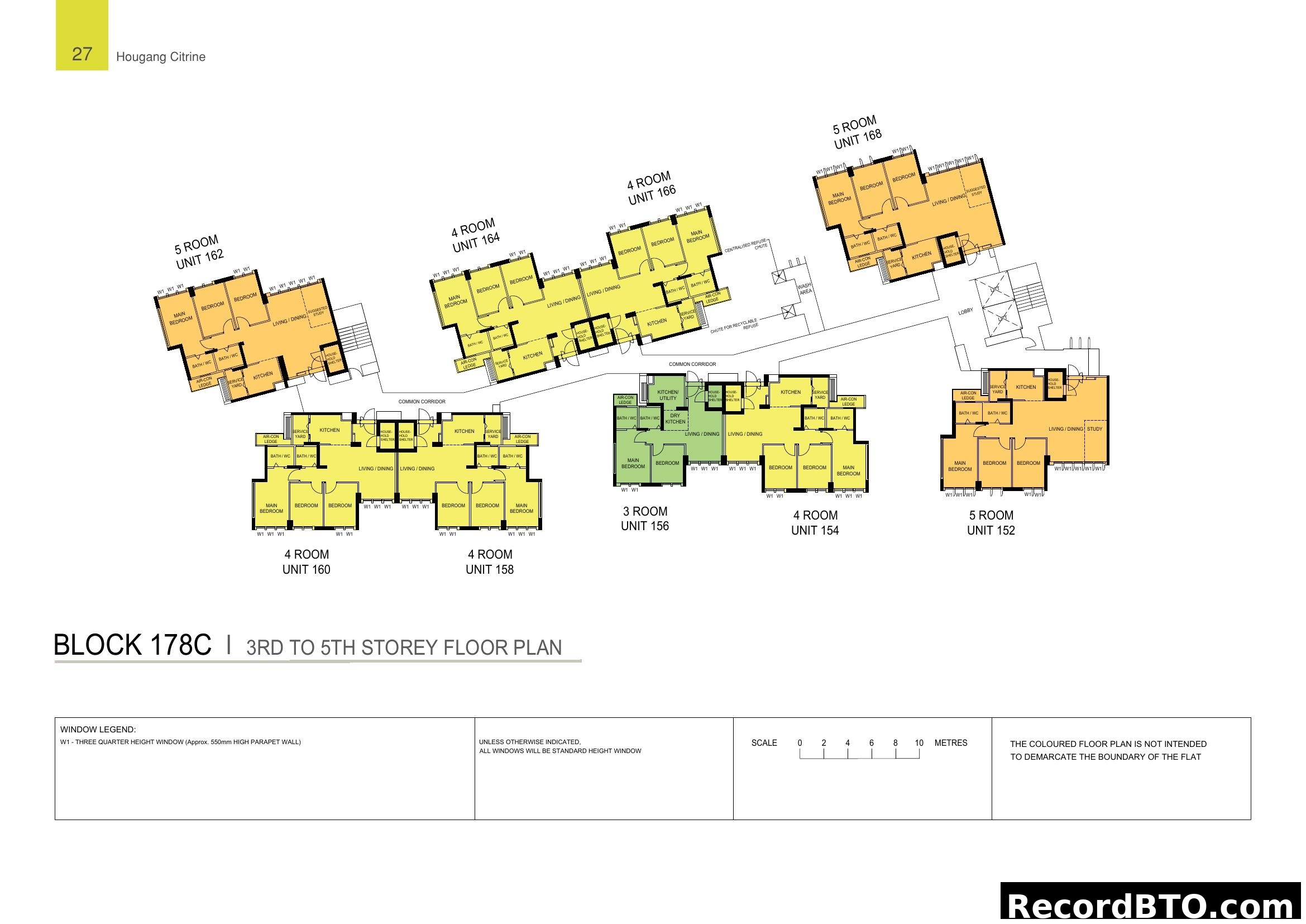 Hougang Citrine Block 178C (3rd-5th Storey) Floor Plan