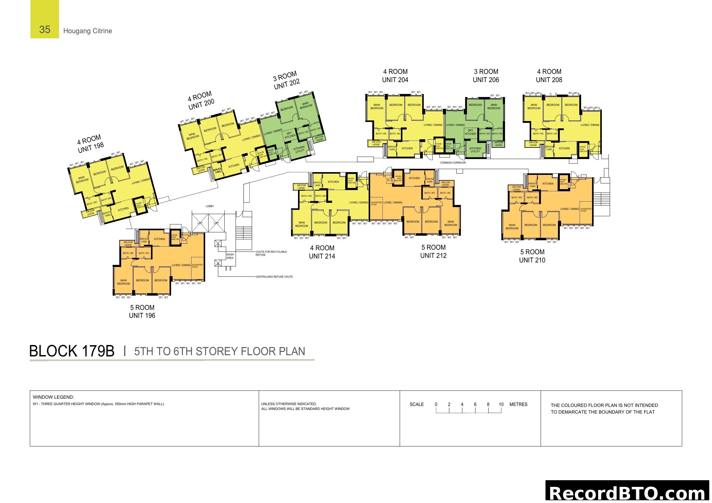 Hougang Citrine Block 179B (5th-6th Storey) Floor Plan