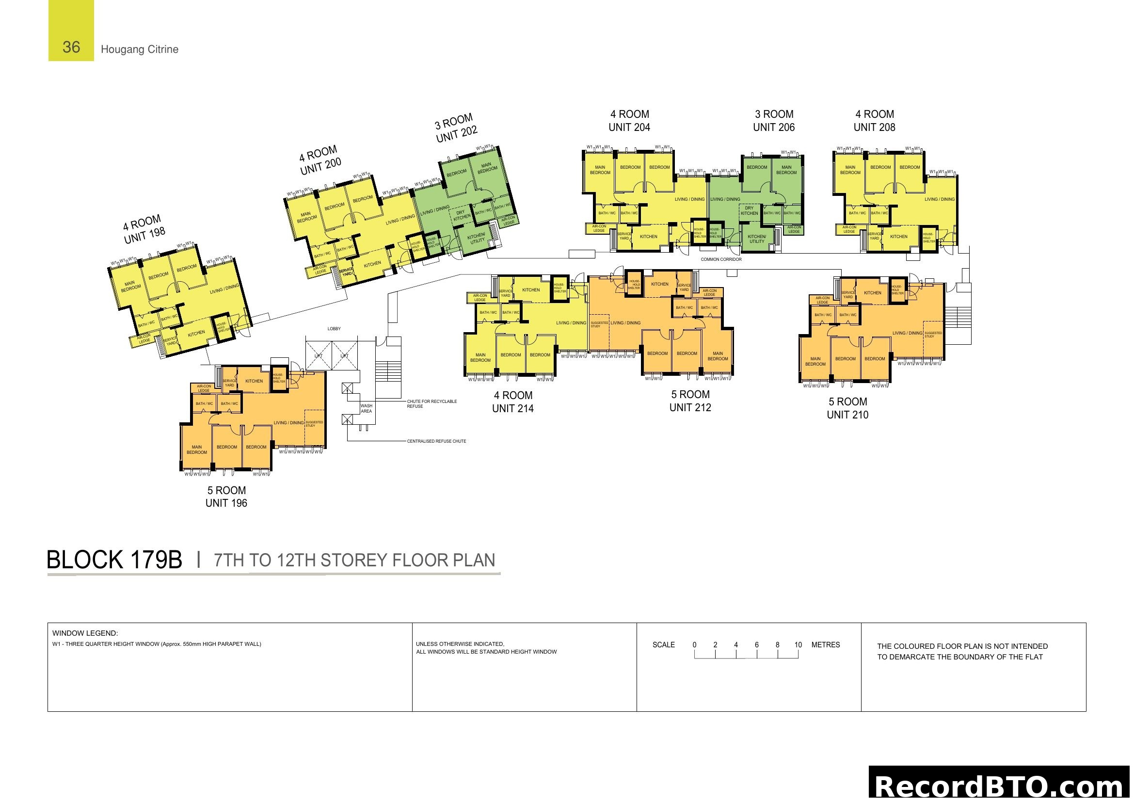 Hougang Citrine Block 179B 7th-12th Storey Floor Plan