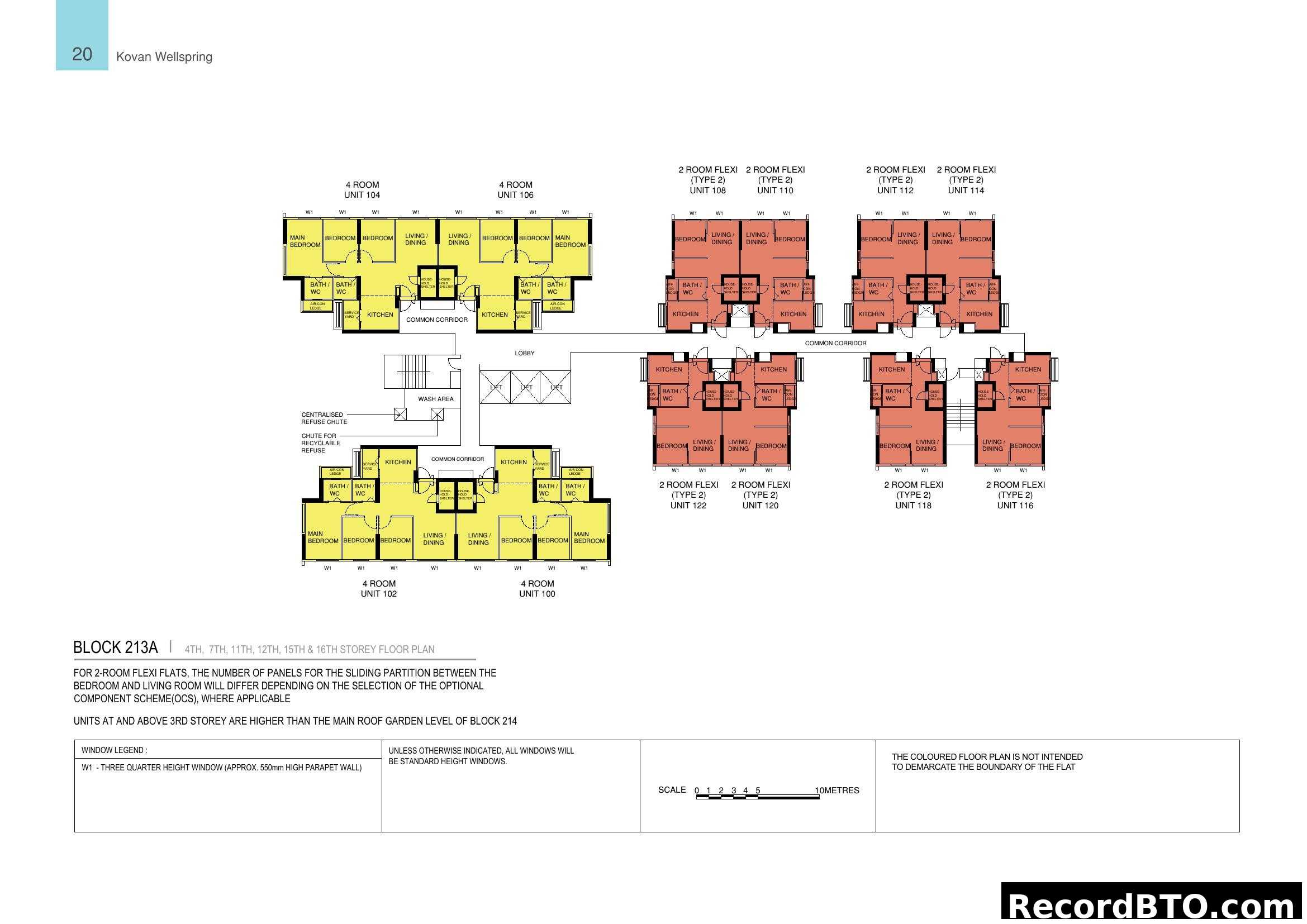 Kovan Wellspring Block 213A Floor Plan (4-Room & 2-Room Flexi)