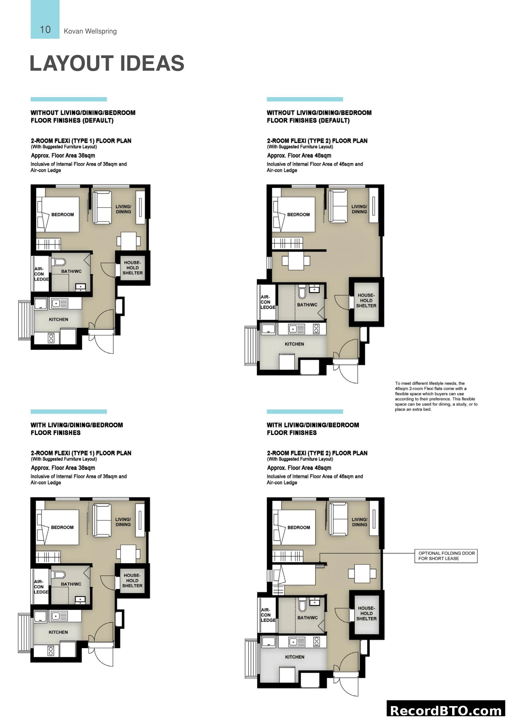 Kovan Wellspring 2-Room Flexi Layout Ideas