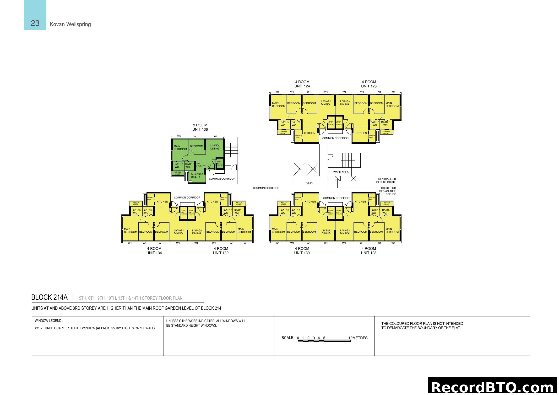 Kovan Wellspring Block 214A Floor Plan (5th, 6th etc. Storeys)