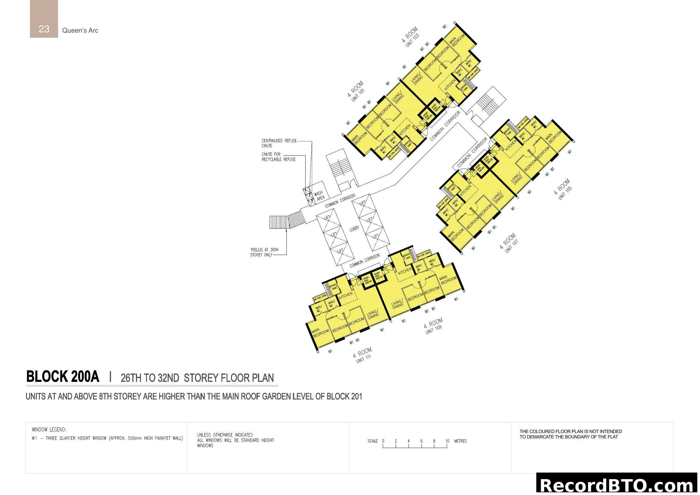 Block 200A: 26th-32nd Storey Floor Plan
