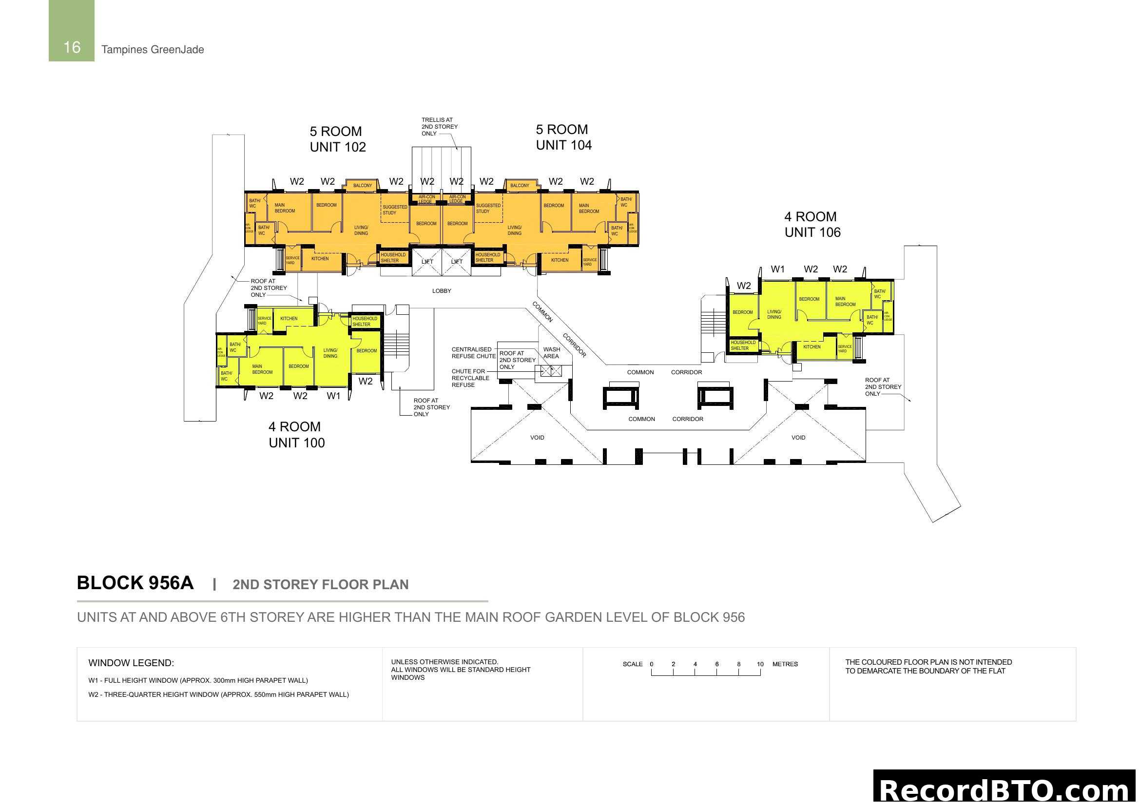 Tampines GreenJade Block 956A 2nd Storey Floor Plan