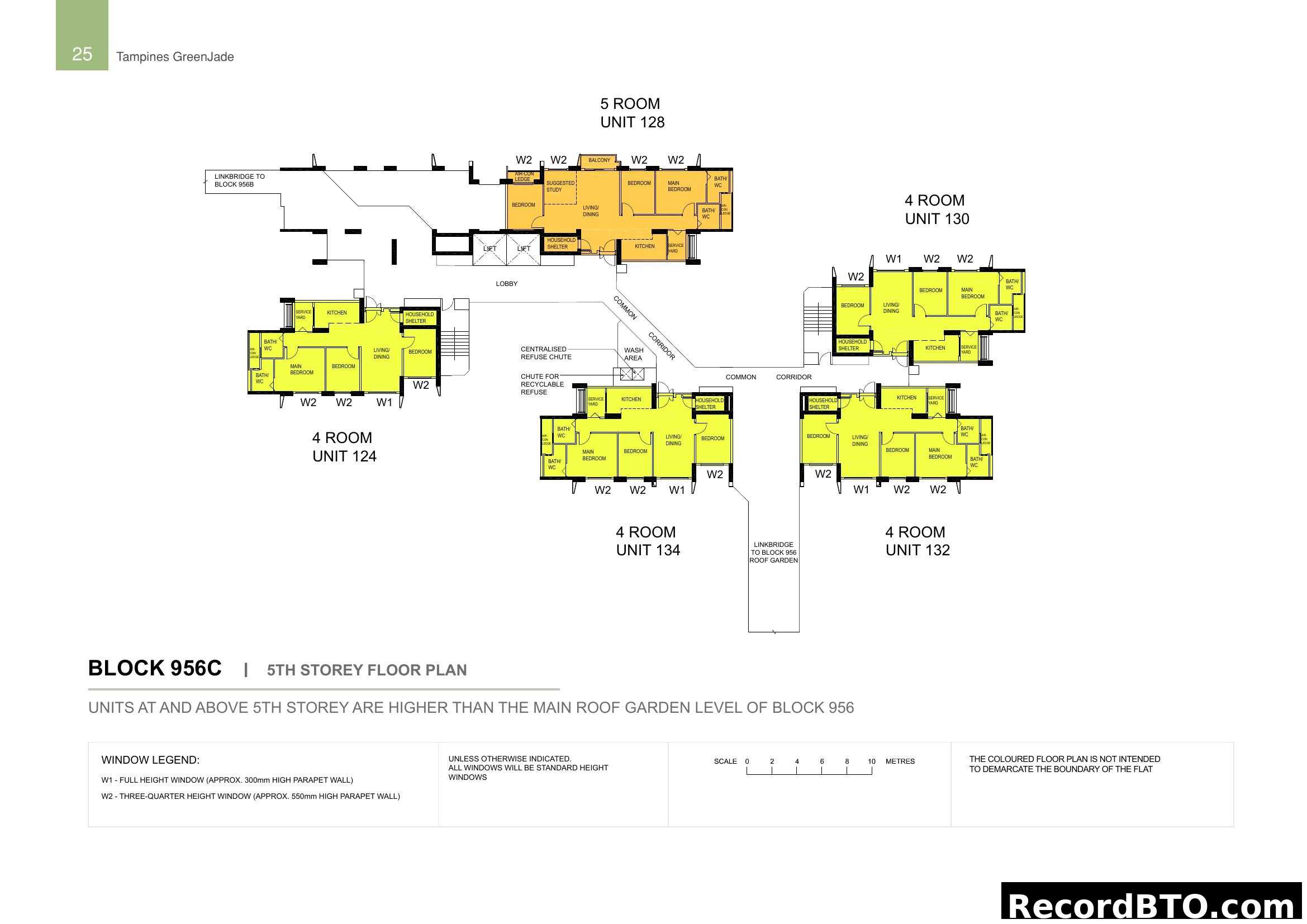 Tampines GreenJade Block 956C 5th Storey Floor Plan