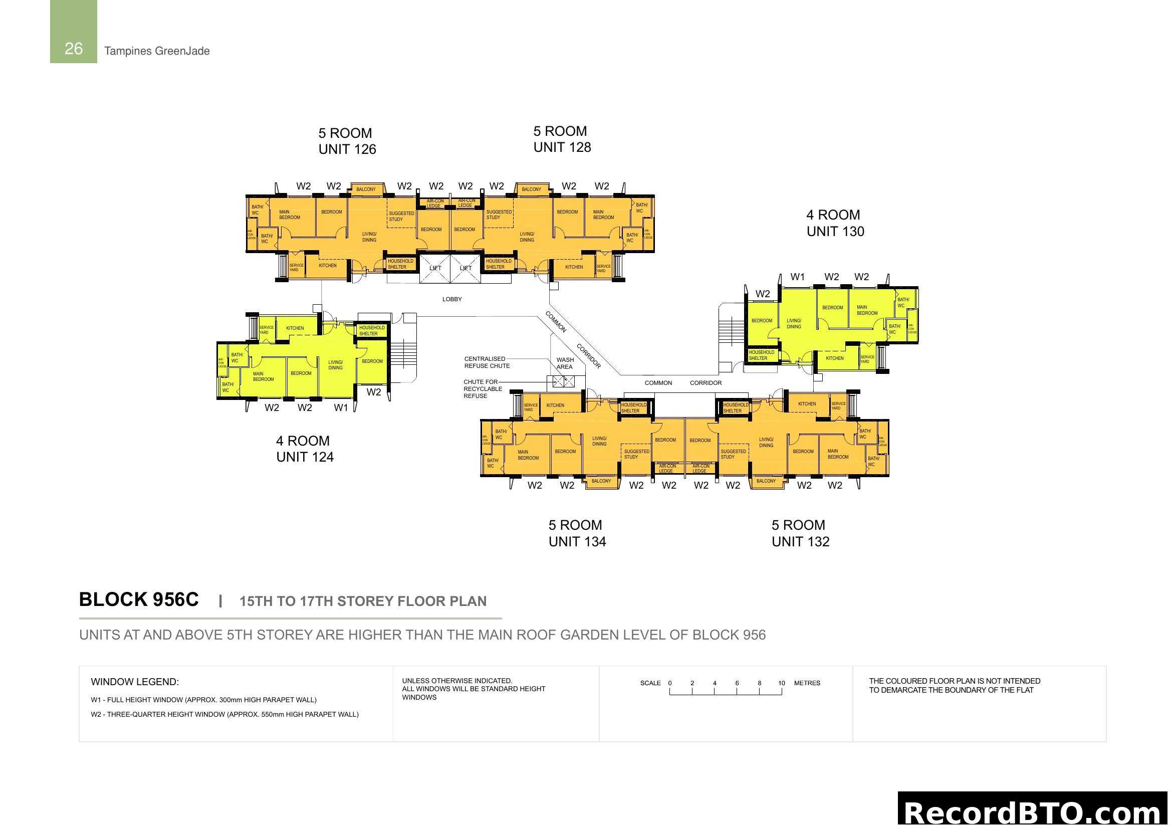 Tampines GreenJade Block 956C Floor Plan (15th-17th Storey)