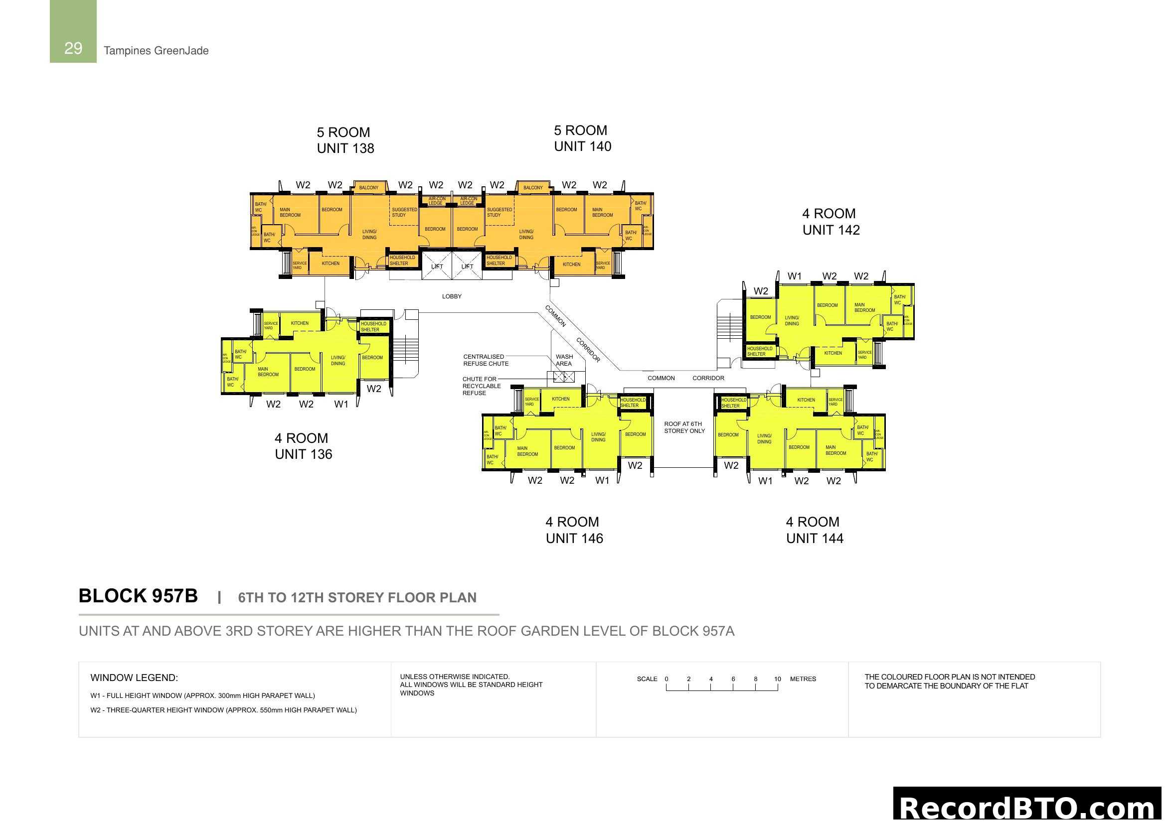 Block 957B Floor Plan (6th-12th Storey)
