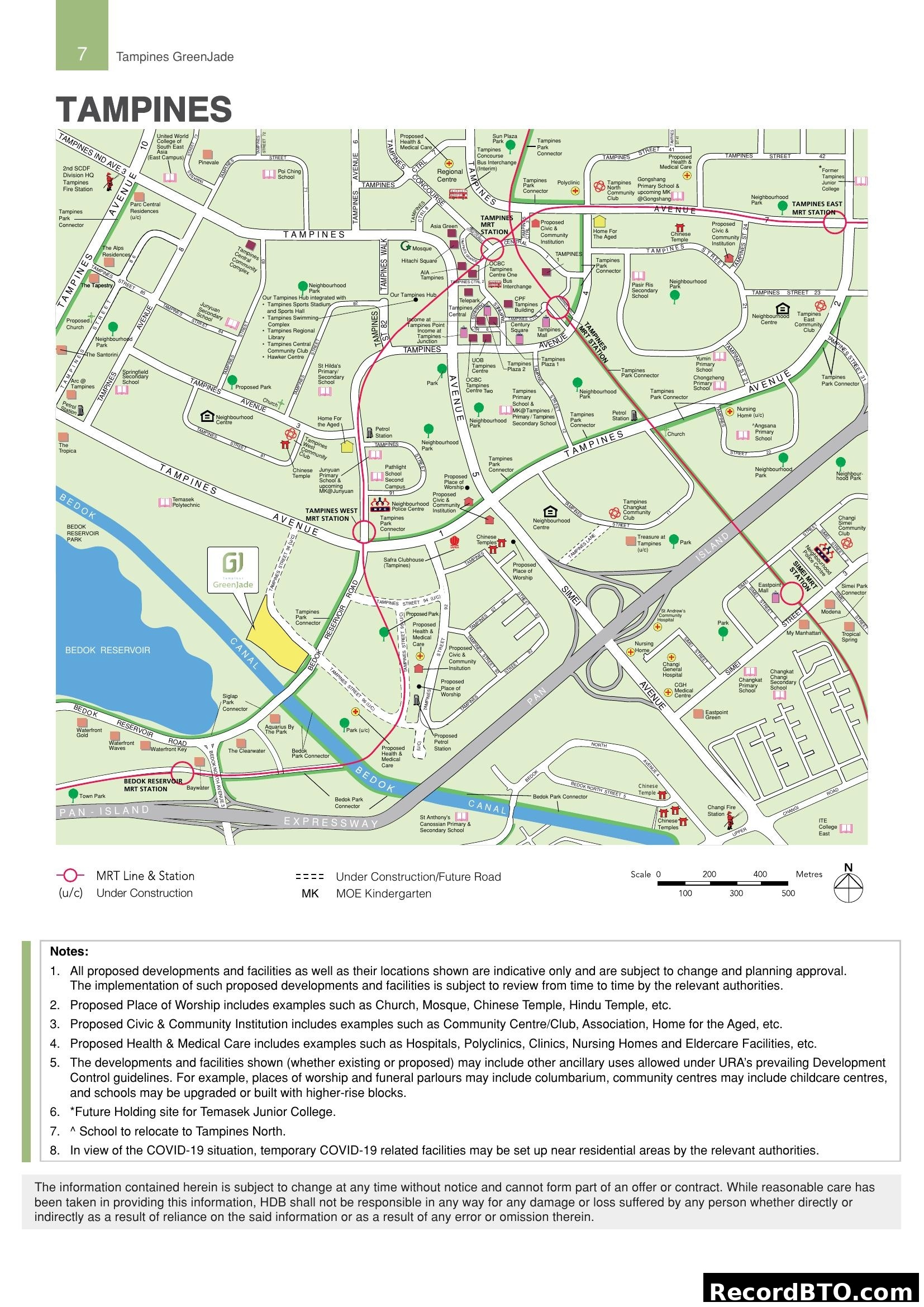 Tampines GreenJade Location Map
