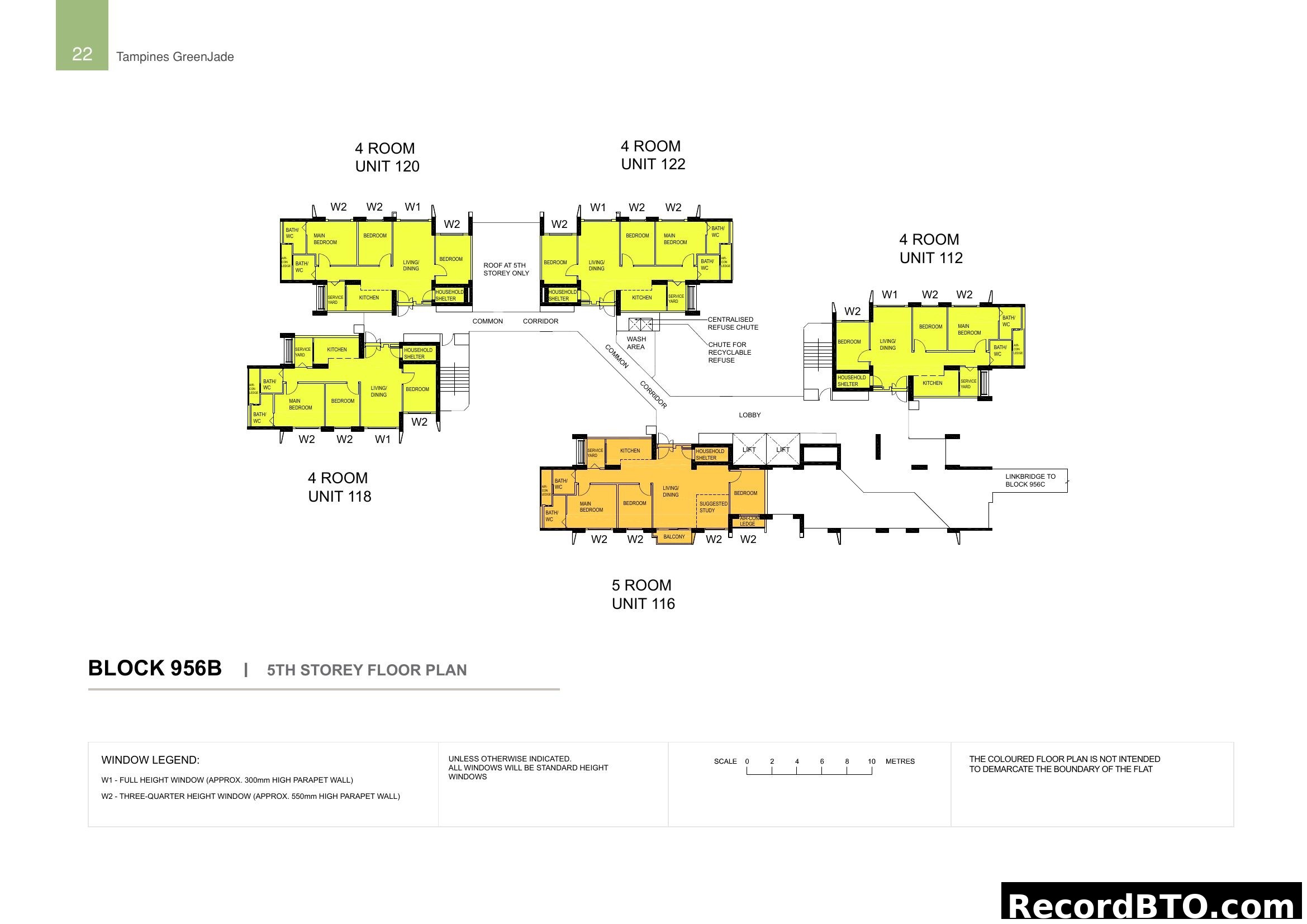 Tampines GreenJade Block 956B 5th Storey Floor Plan