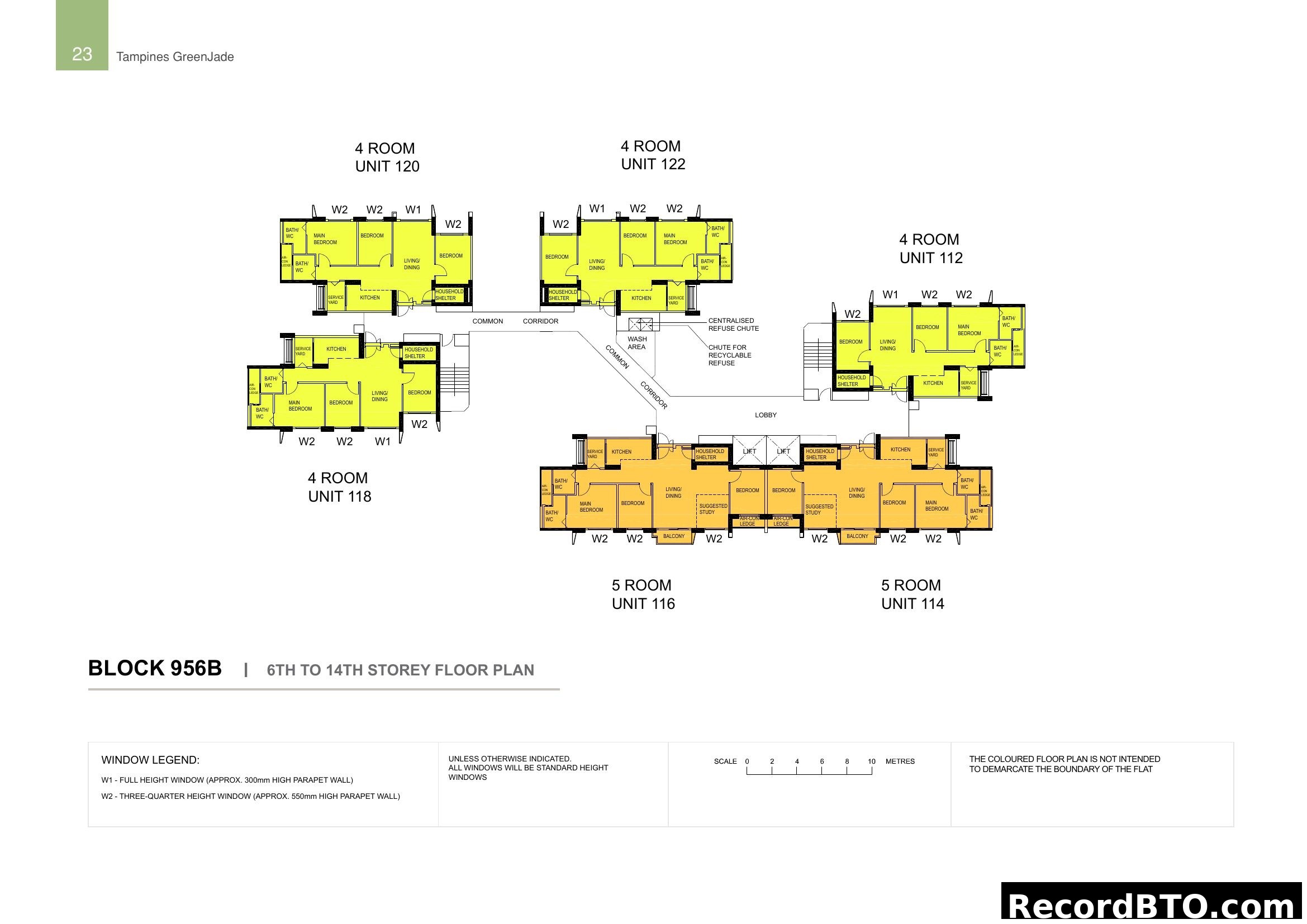 Tampines GreenJade Block 956B 6th-14th Storey Floor Plan