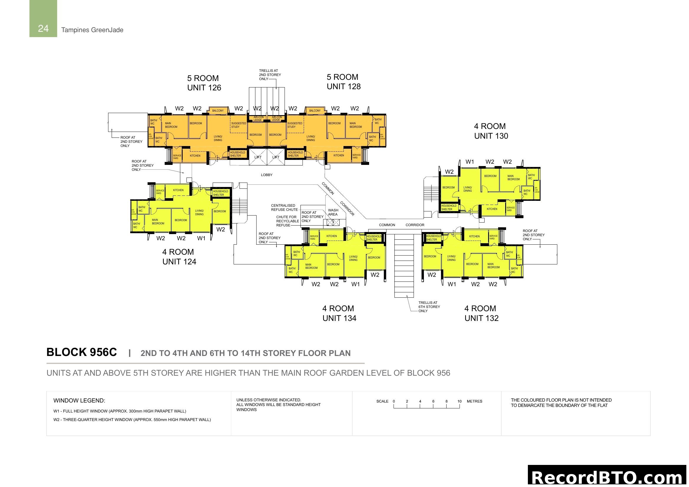 Tampines GreenJade Block 956C Floor Plan (2nd-14th Storeys)