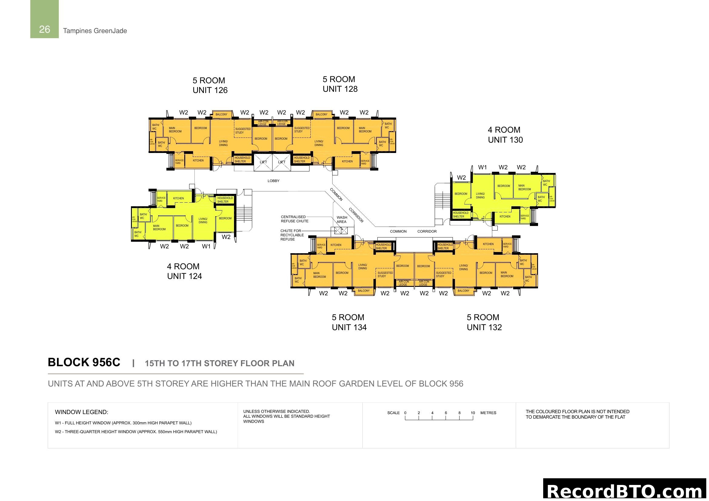 Tampines GreenJade Block 956C Floor Plan (15th-17th Storey)