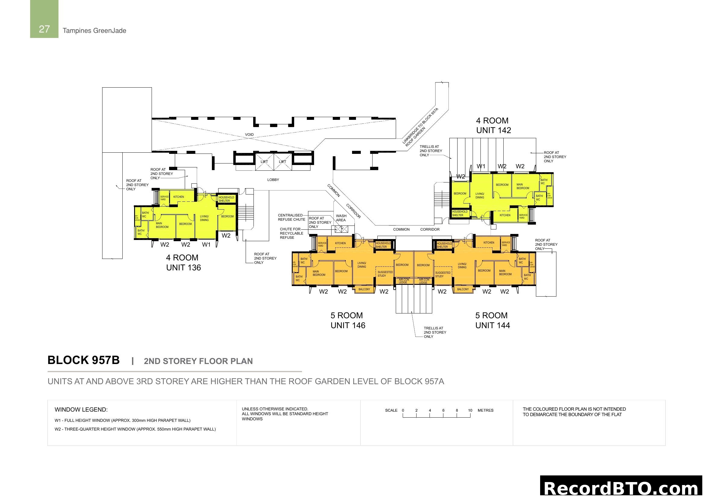 Tampines GreenJade Block 957B 2nd Storey Floor Plan