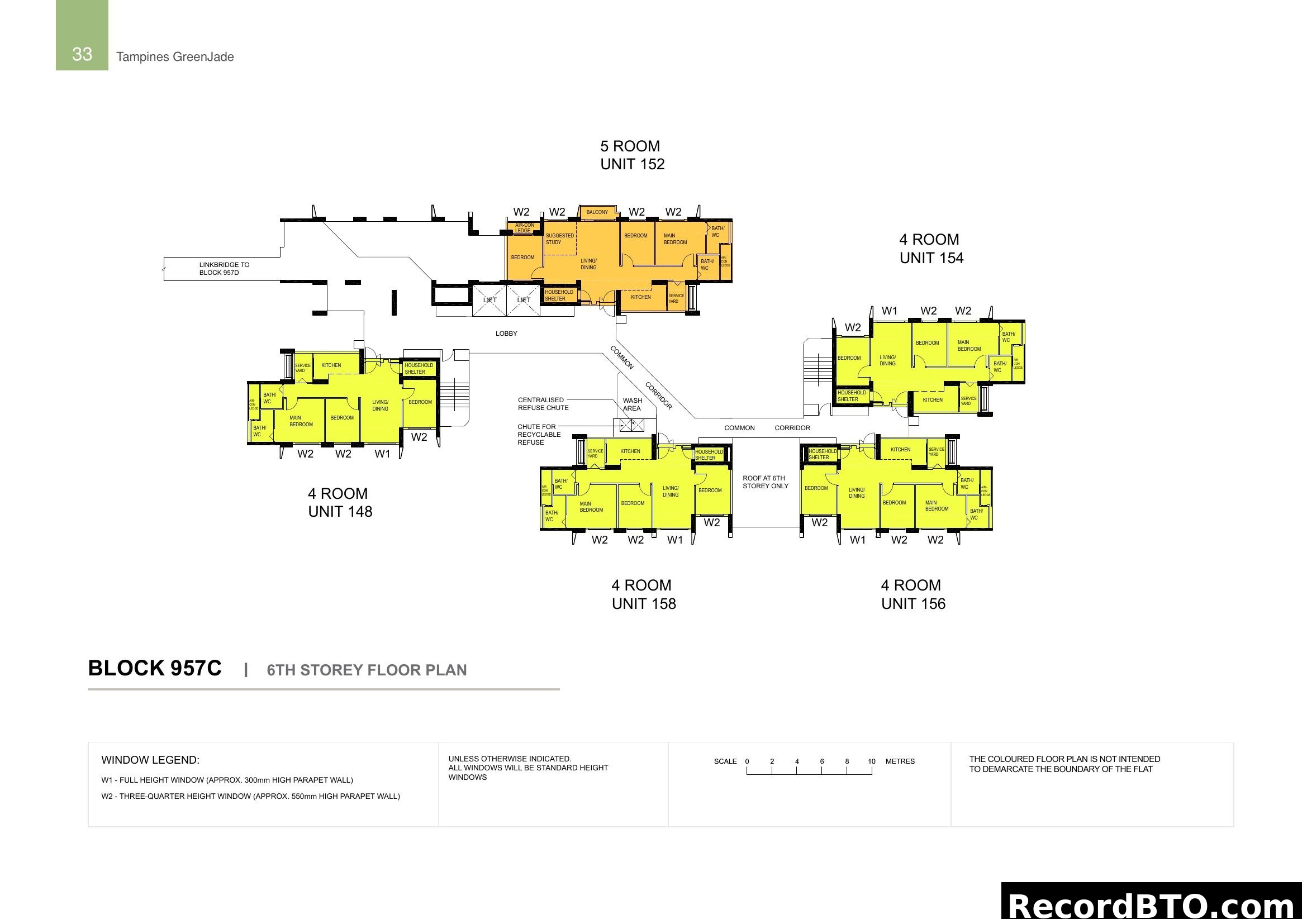 Tampines GreenJade Block 957C 6th Storey Floor Plan