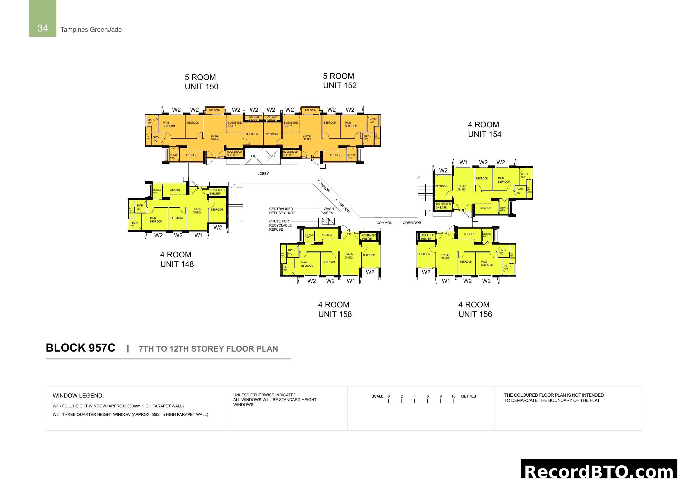 Tampines GreenJade Block 957C Floor Plan (7th-12th Storey)