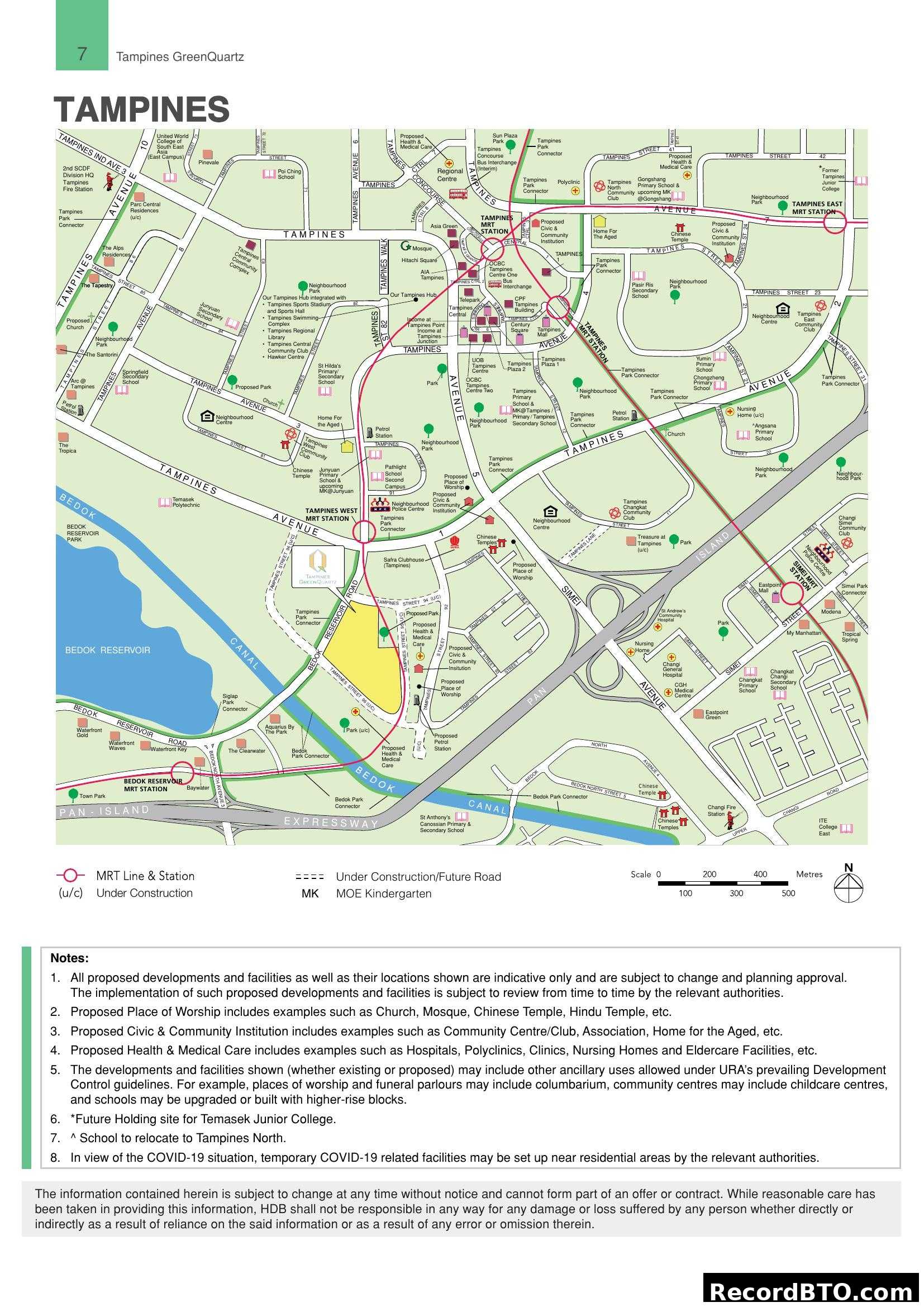 Tampines GreenQuartz Location Map