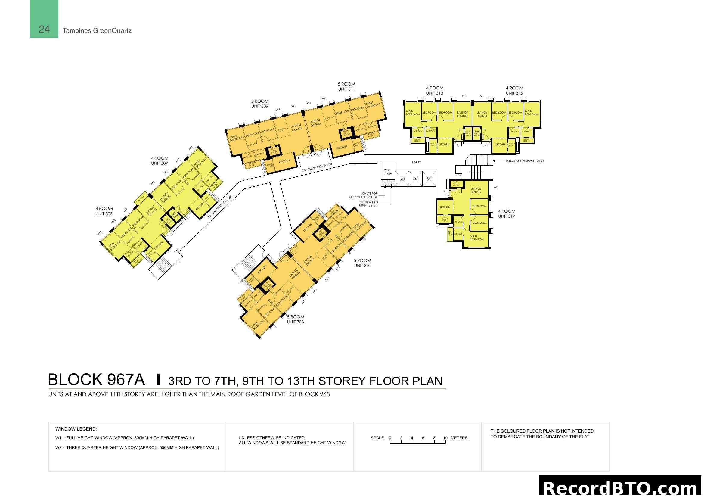 Block 967A Floor Plan (3rd-7th, 9th-13th Storey)