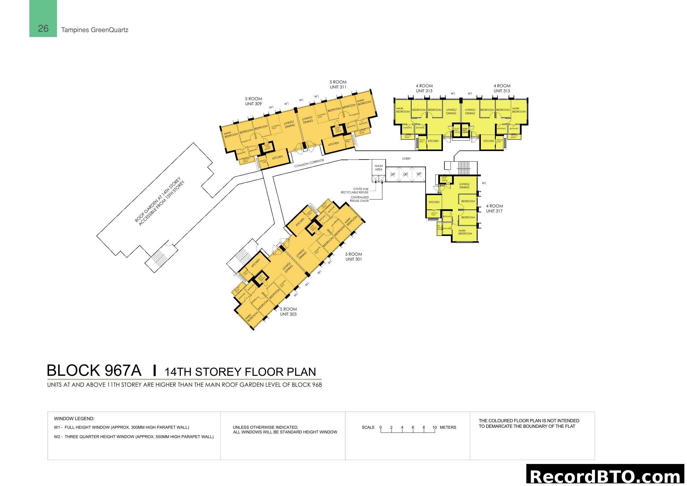 Block 967A 14th Storey Floor Plan - Tampines GreenQuartz