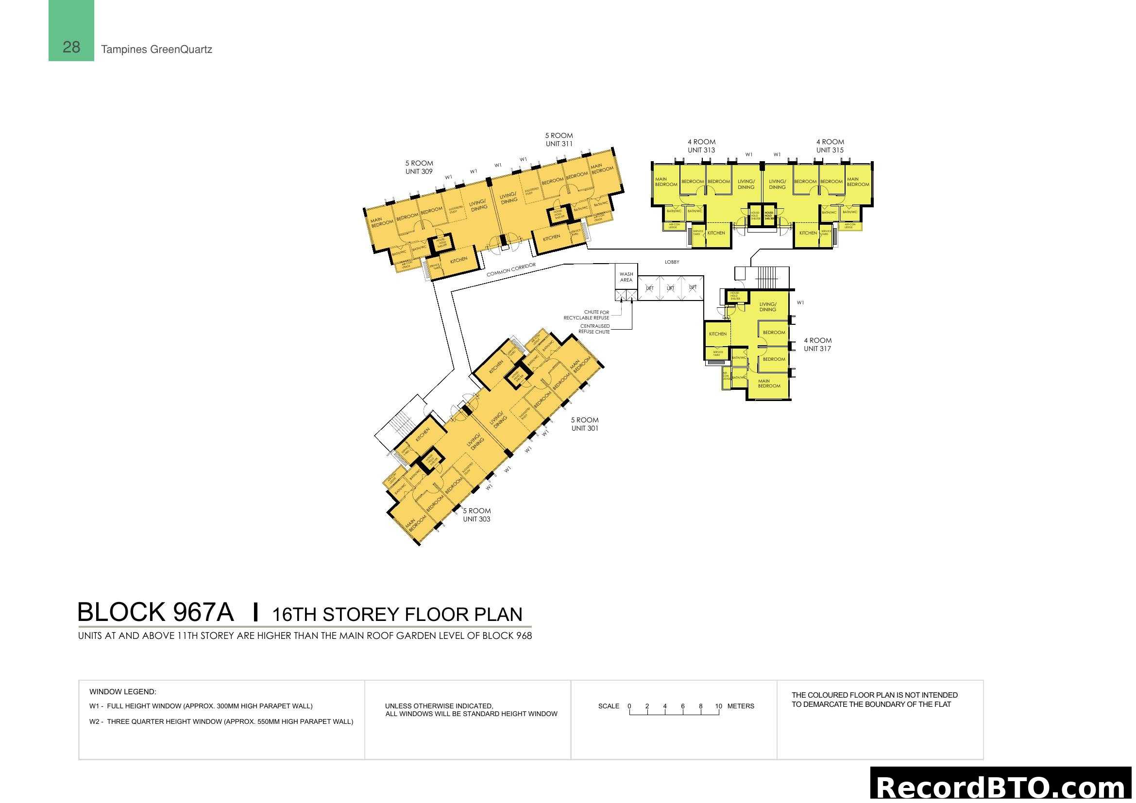 Block 967A 16th Storey Floor Plan - Tampines GreenQuartz