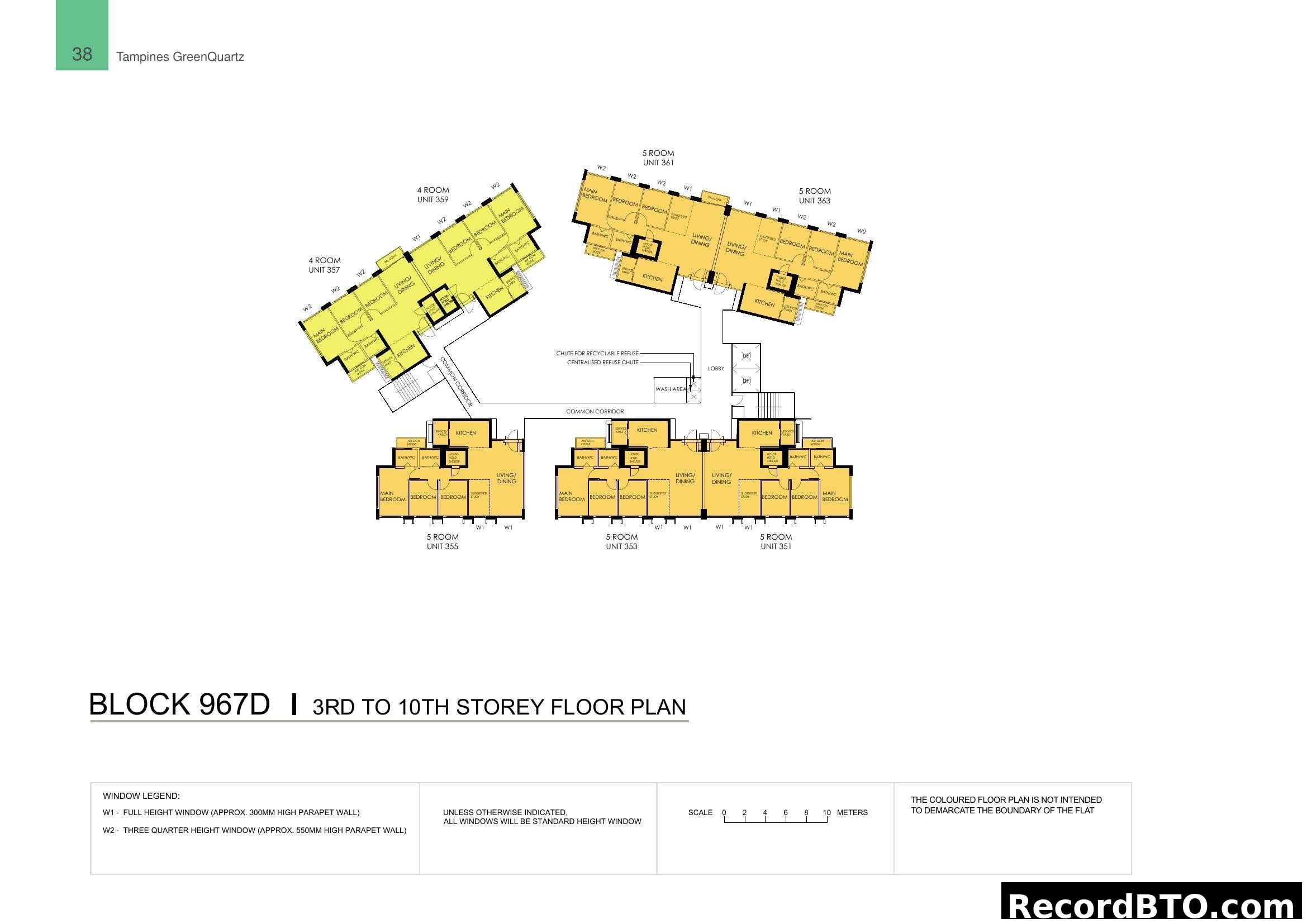 Block 967D 3rd to 10th Storey Floor Plan