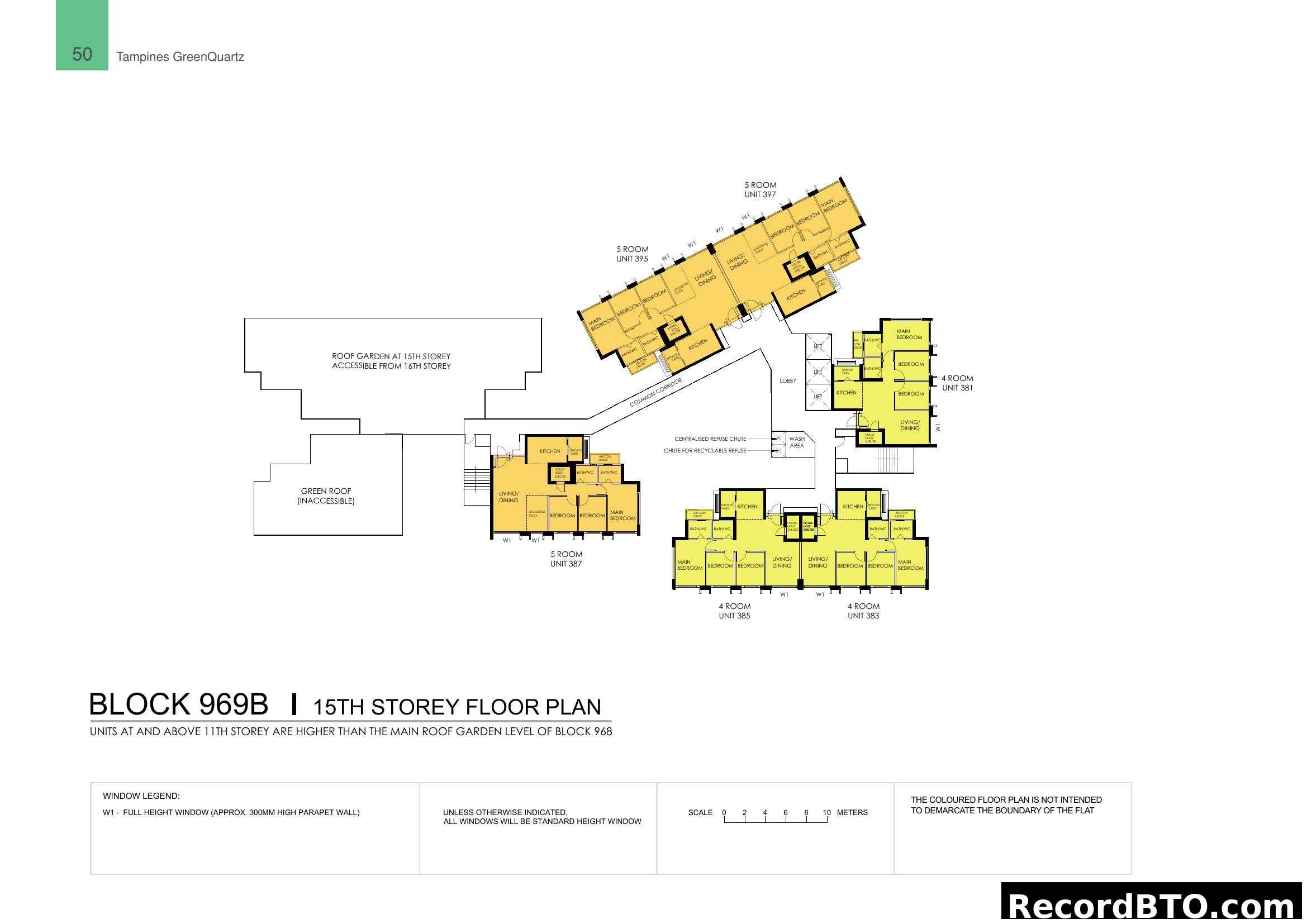 Block 969B 15th Storey Floor Plan - Tampines GreenQuartz