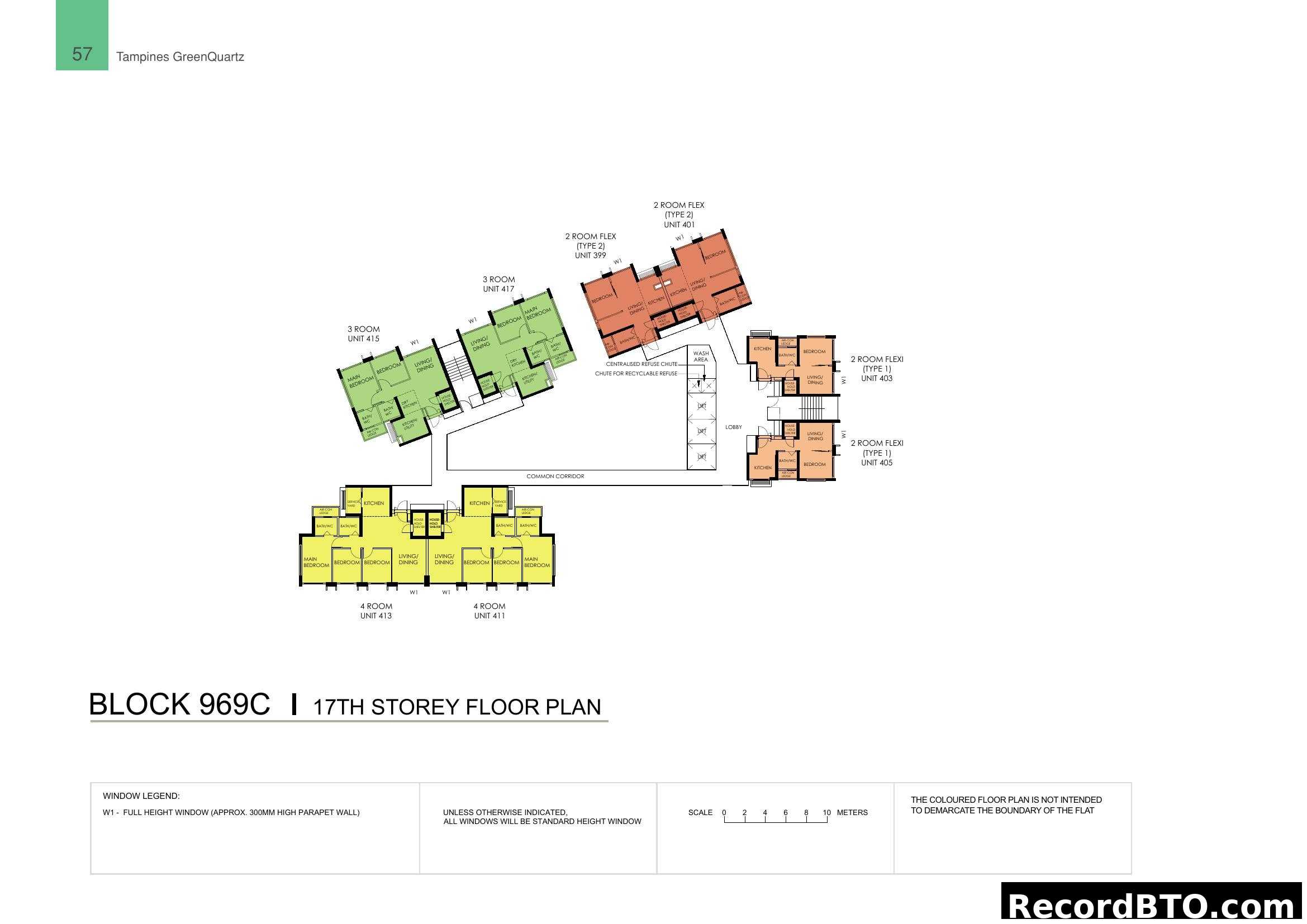 Tampines GreenQuartz Block 969C 17th Storey Floor Plan