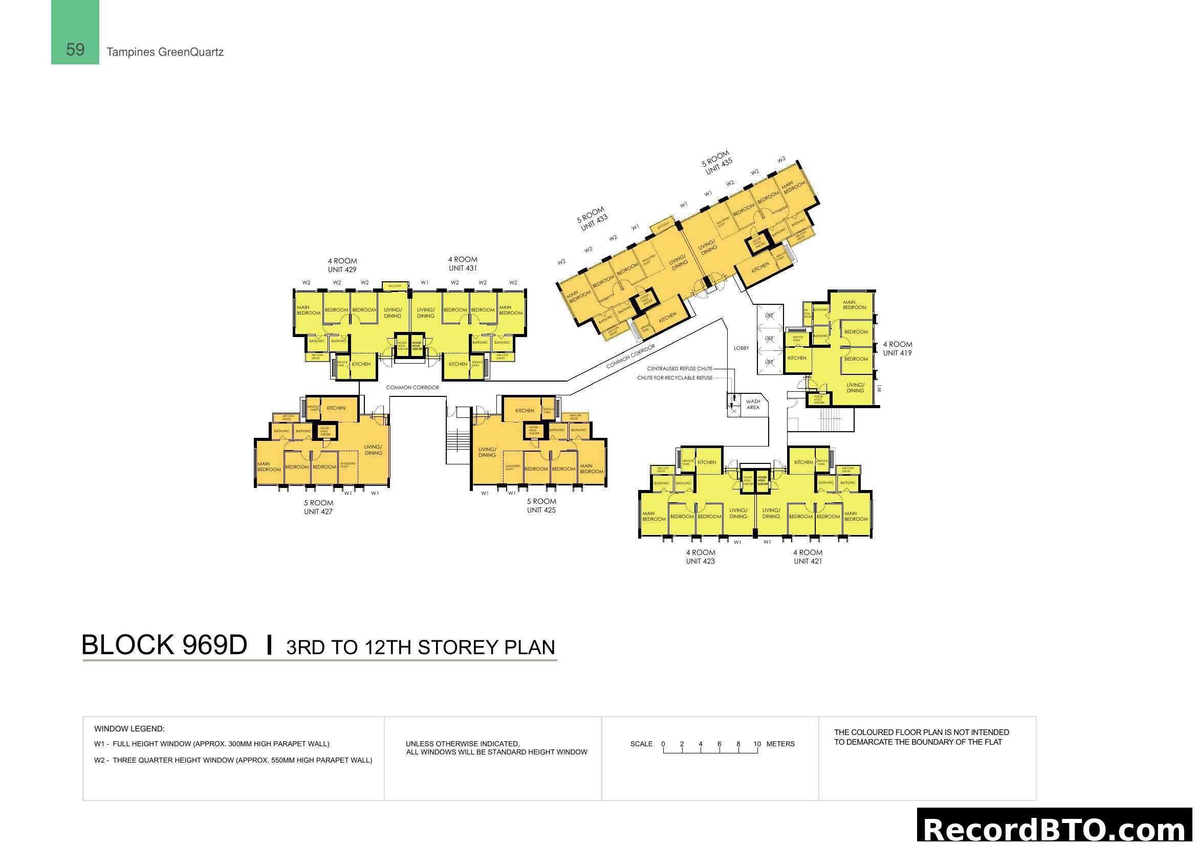 Block 969D Floor Plan - 3rd to 12th Storey