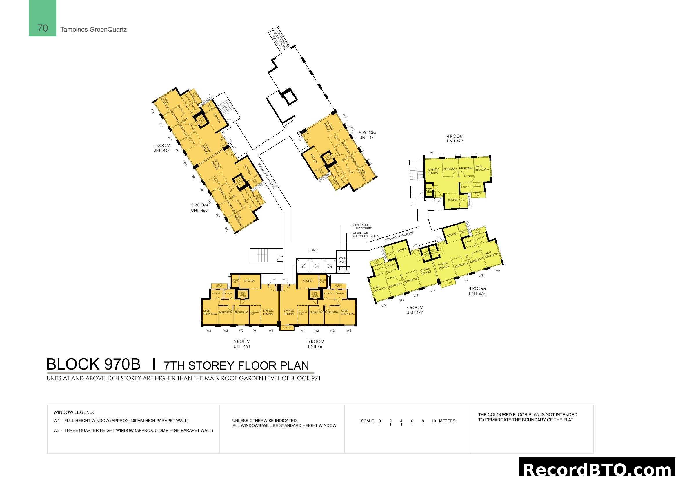 Block 970B 7th Storey Floor Plan - Tampines GreenQuartz