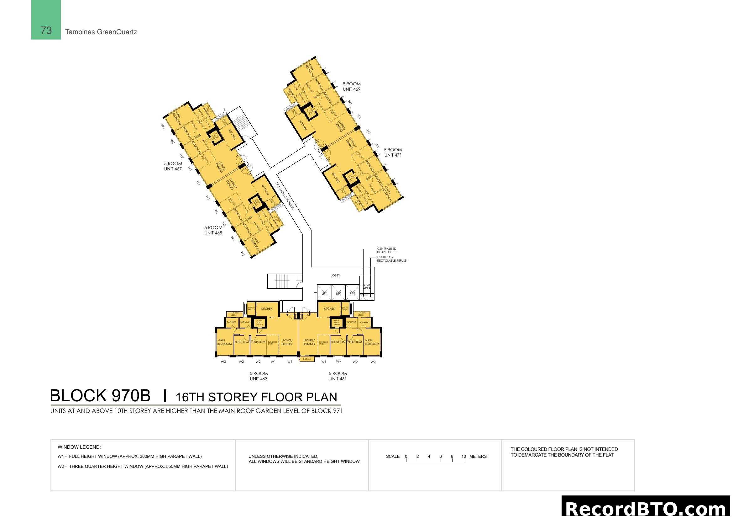 Tampines GreenQuartz Block 970B 16th Storey Floor Plan