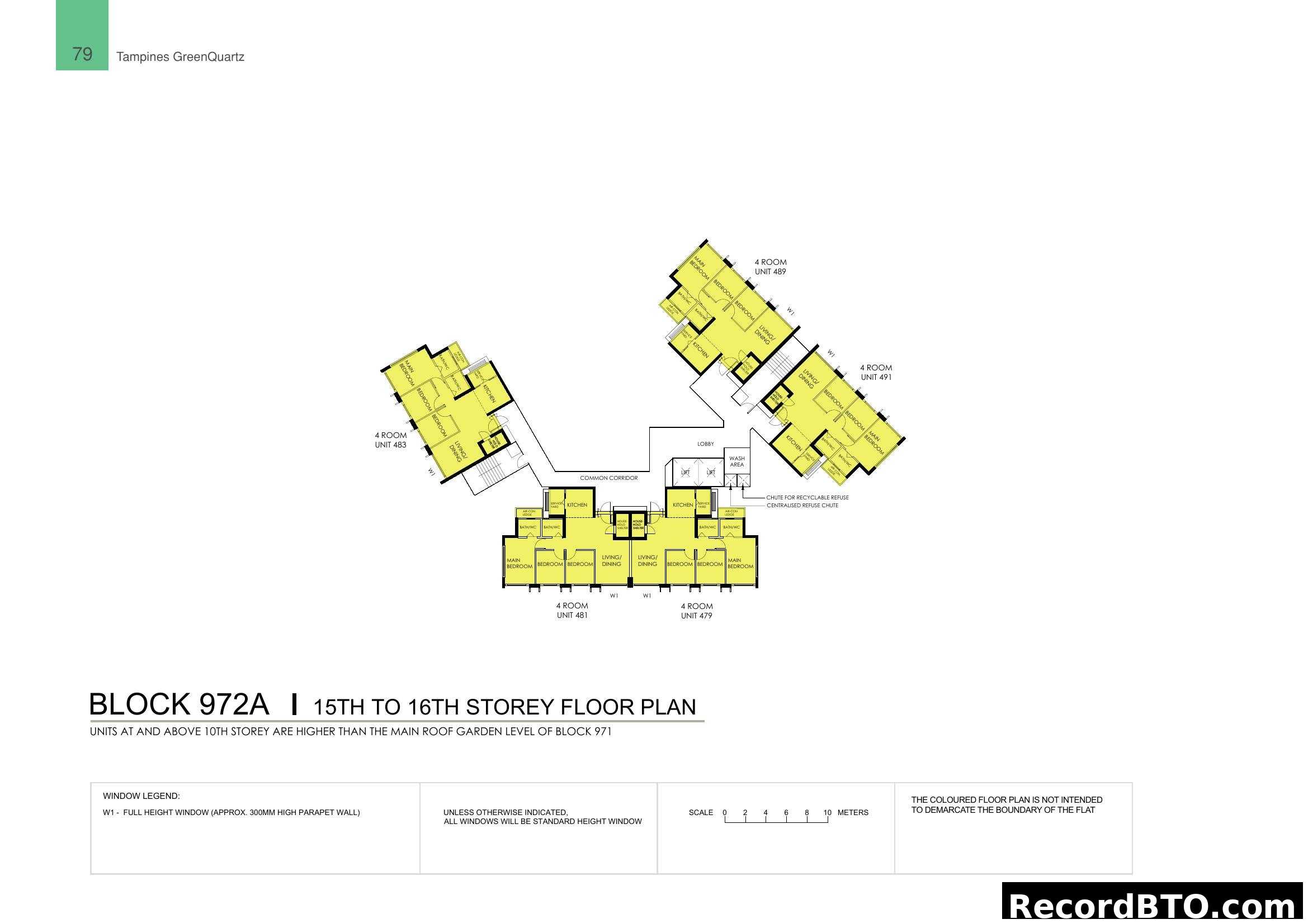 Block 972A 15th to 16th Storey Floor Plan - Tampines GreenQuartz