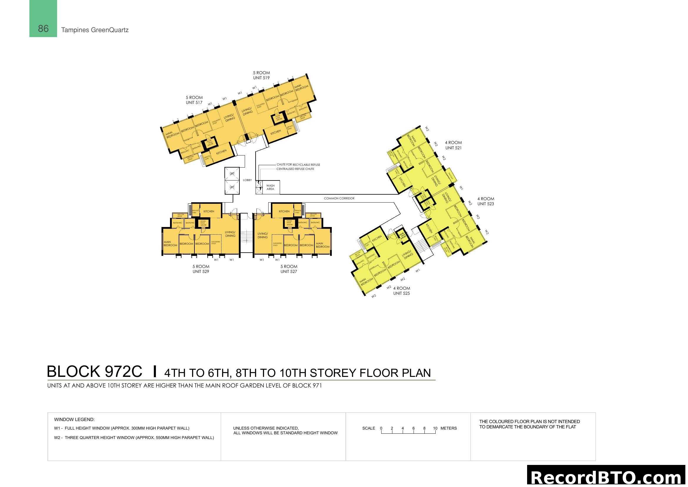 Block 972C: 4th-6th, 8th-10th Storey Floor Plan