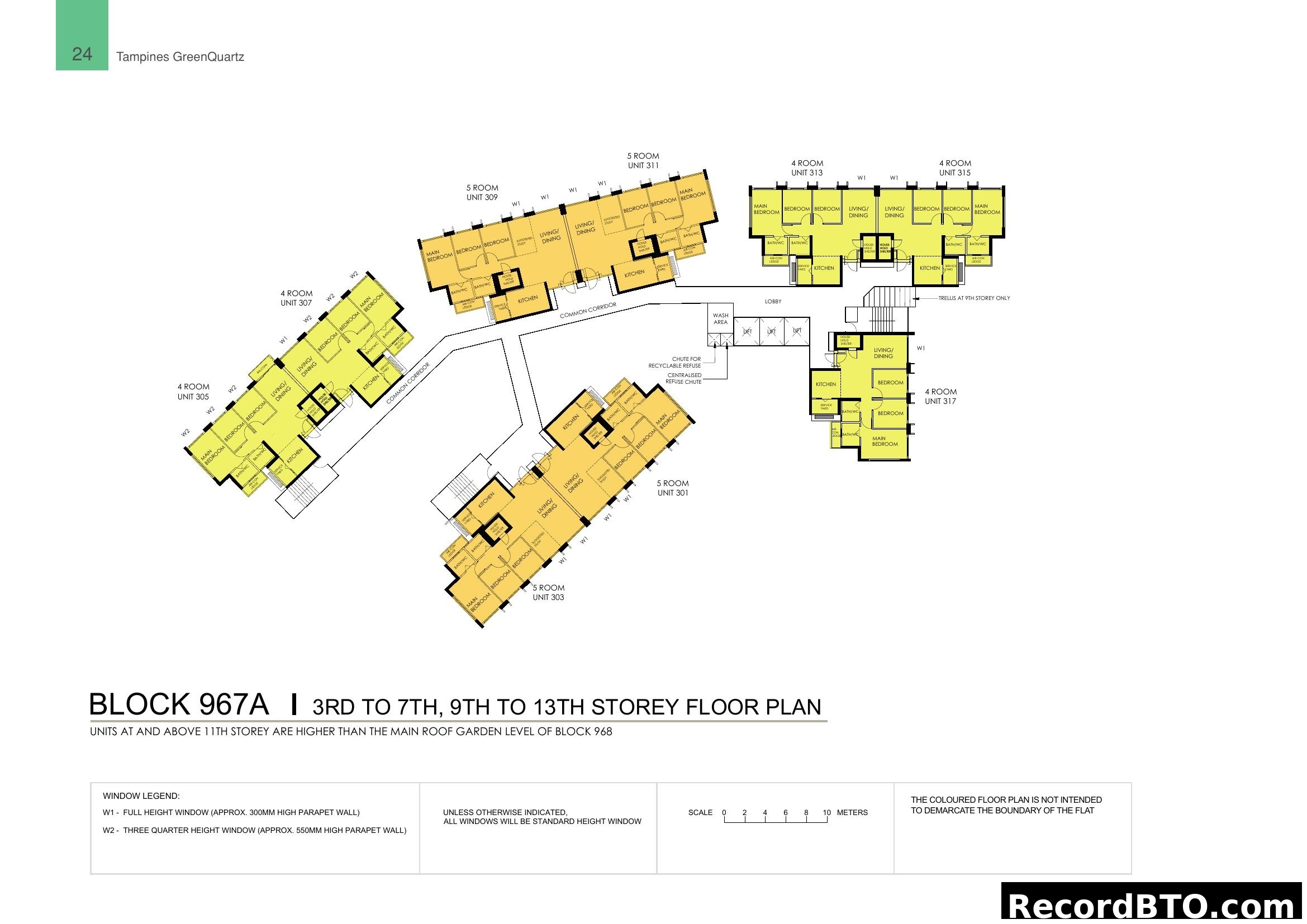 Block 967A Floor Plan (3rd-7th, 9th-13th Storey)