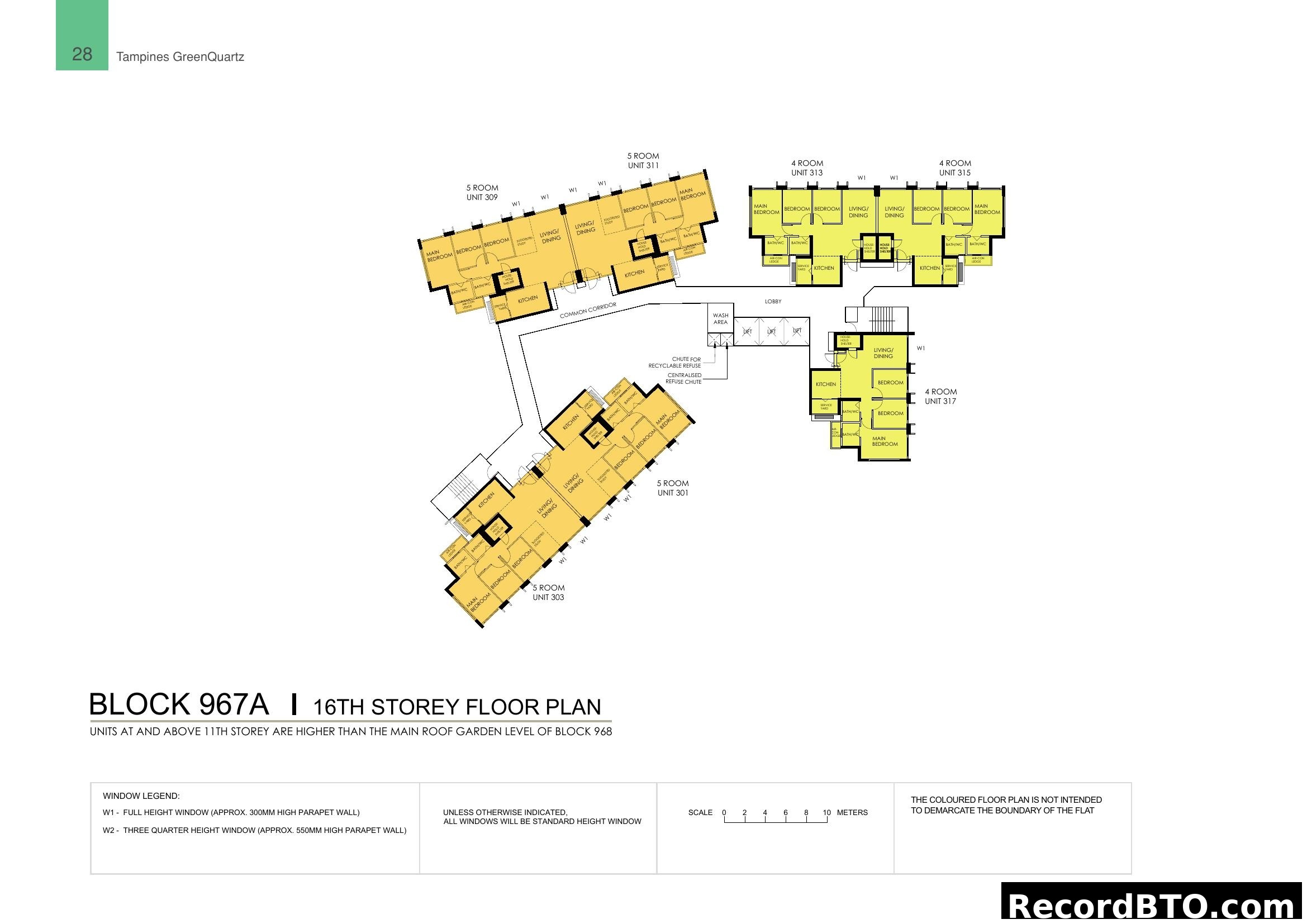 Block 967A 16th Storey Floor Plan - Tampines GreenQuartz