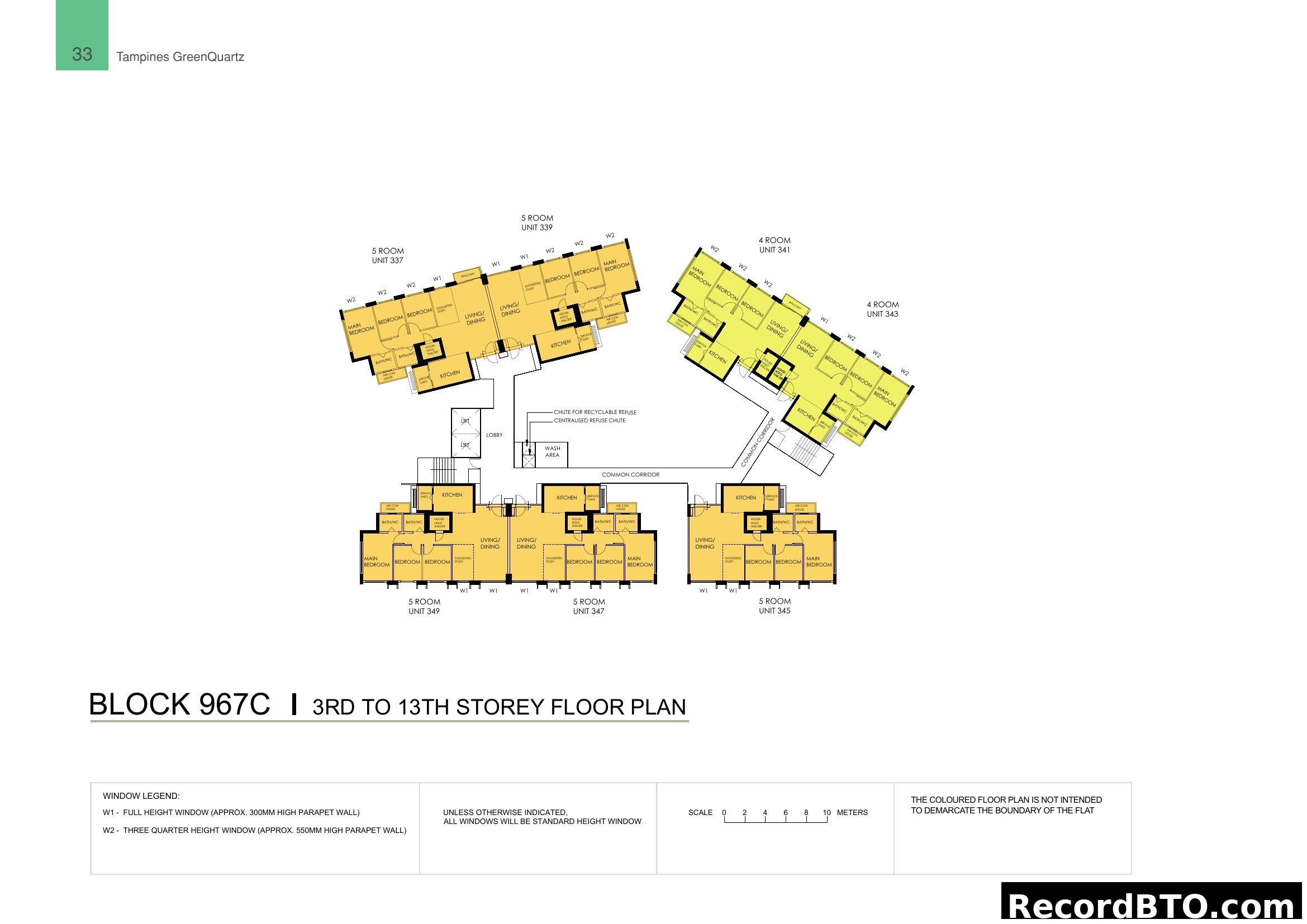 Tampines GreenQuartz Block 967C 3rd-13th Storey Floor Plan