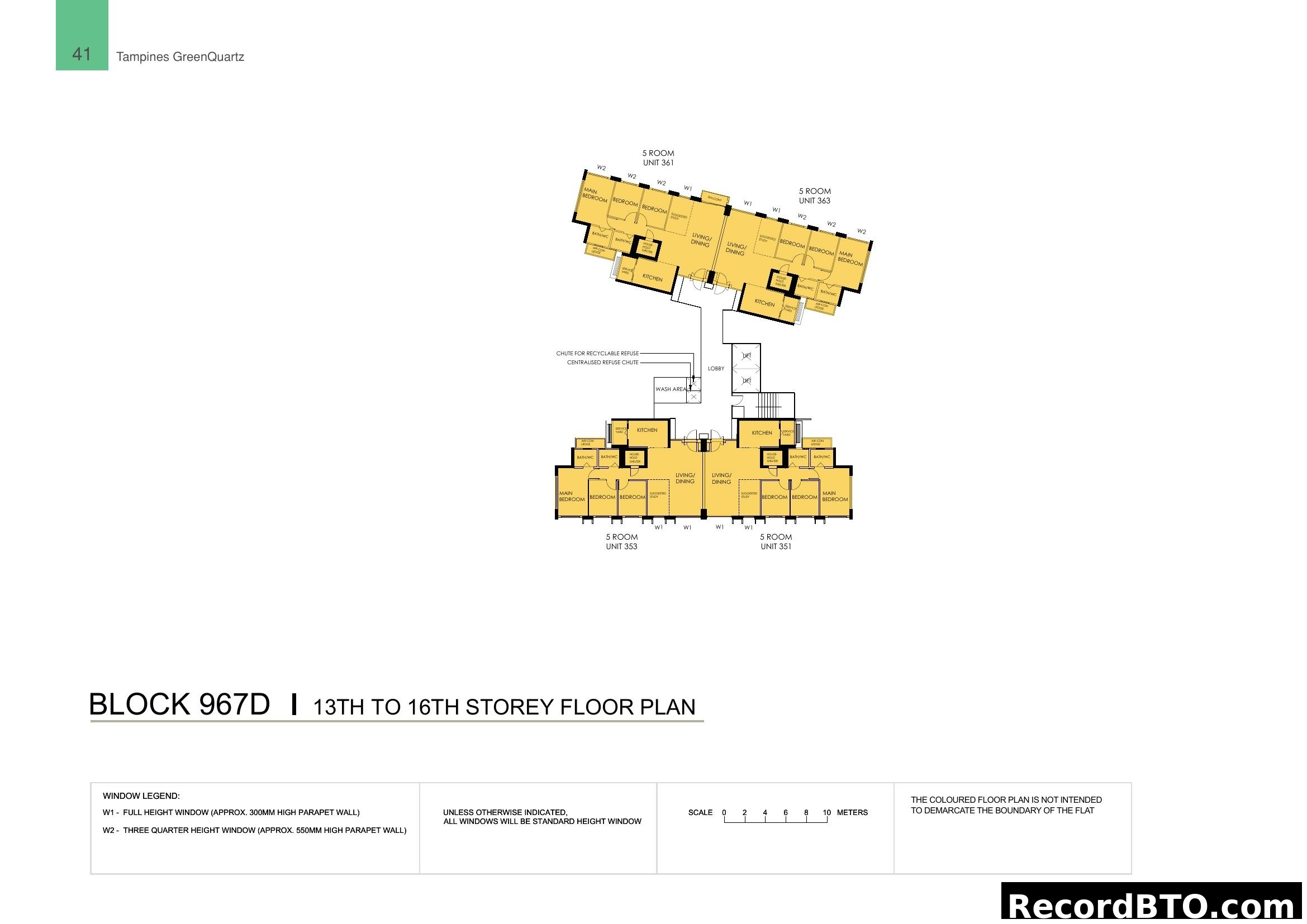 Tampines GreenQuartz - Block 967D 13-16 Storey Floor Plan