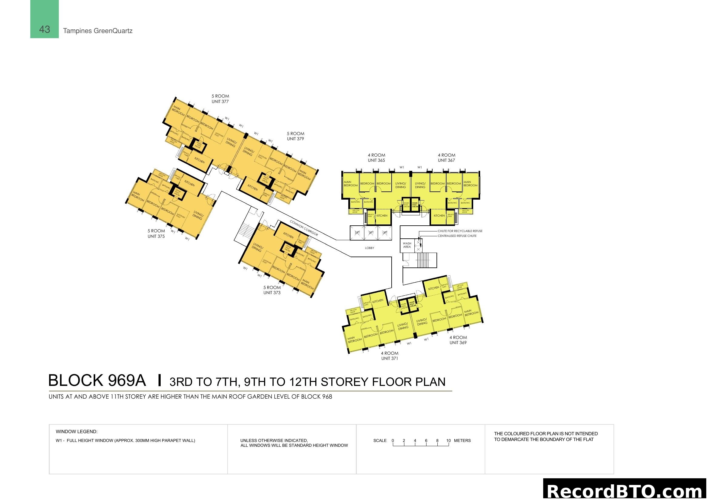 Block 969A Floor Plan (3rd-7th, 9th-12th Storey)