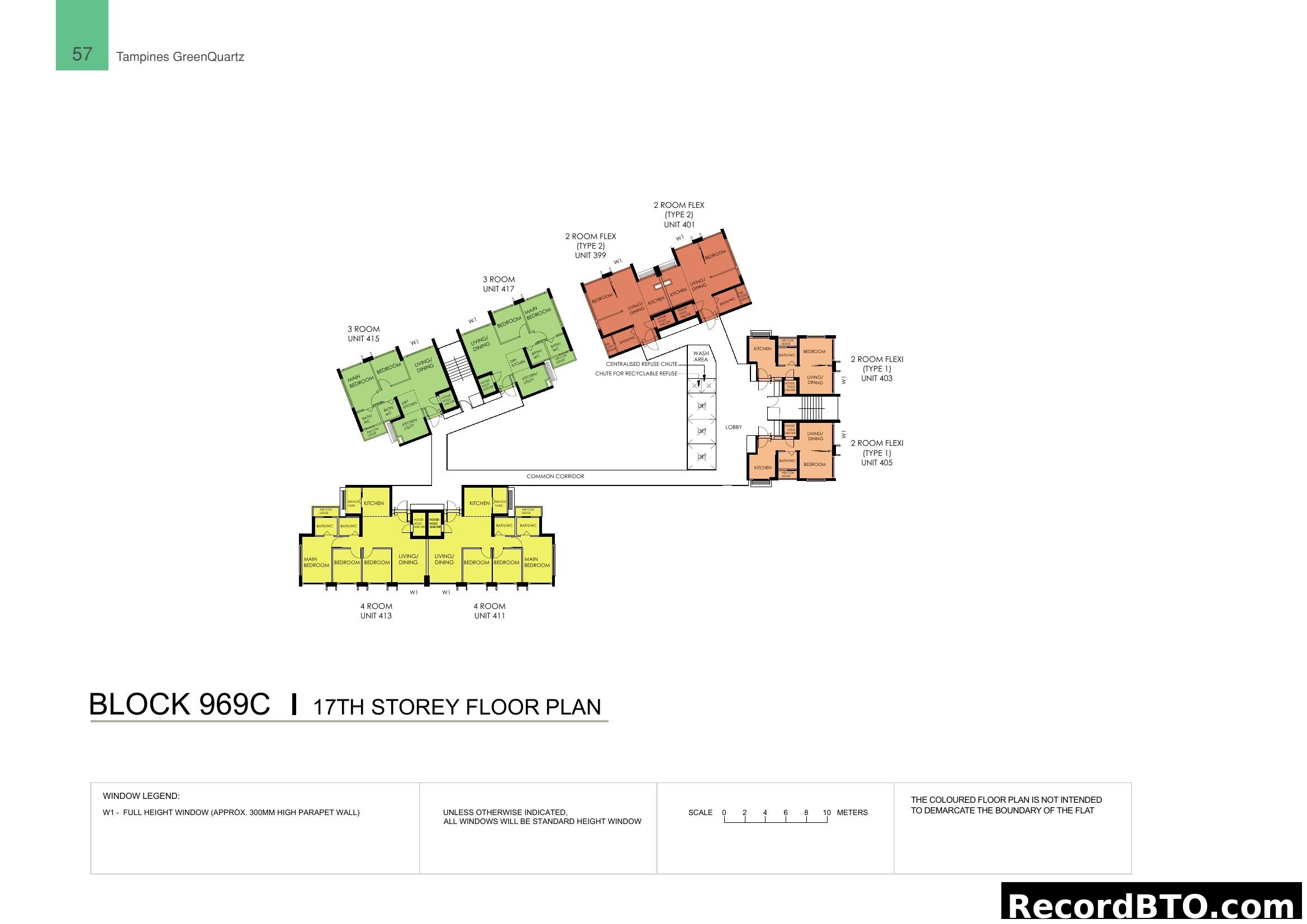 Tampines GreenQuartz Block 969C 17th Storey Floor Plan