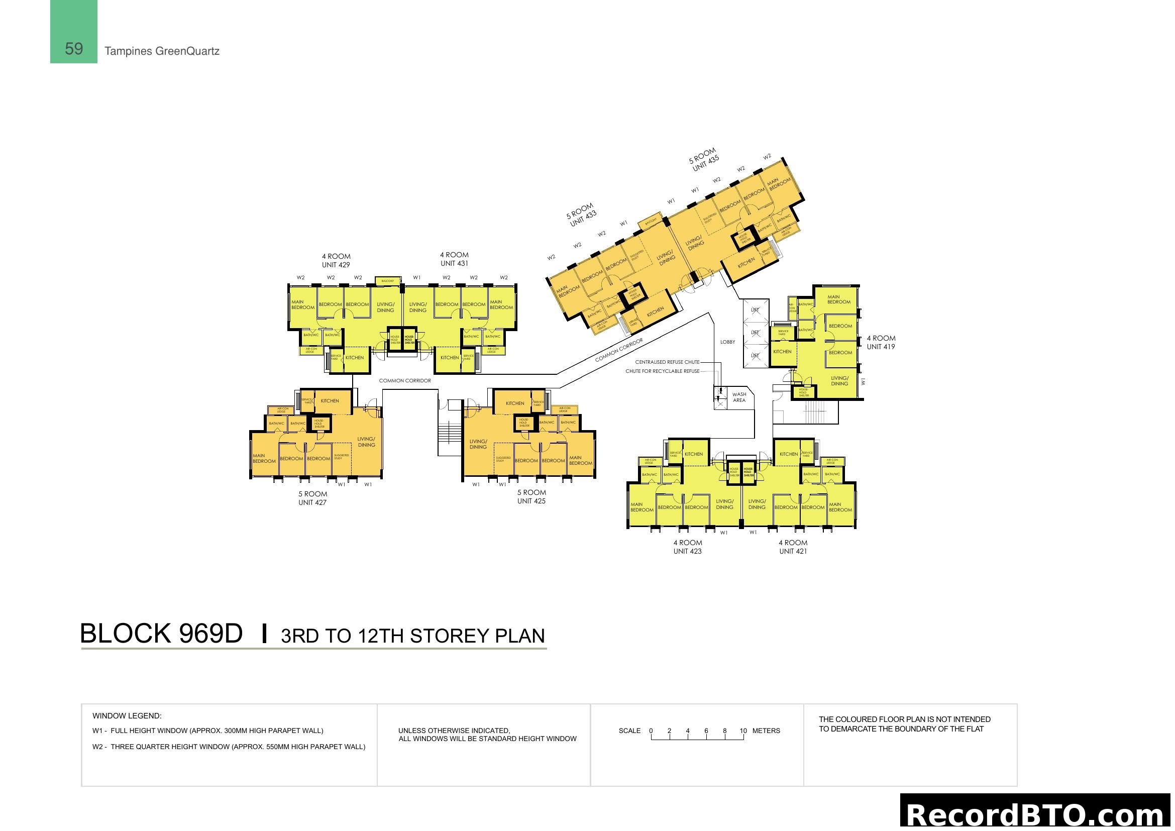 Block 969D Floor Plan - 3rd to 12th Storey