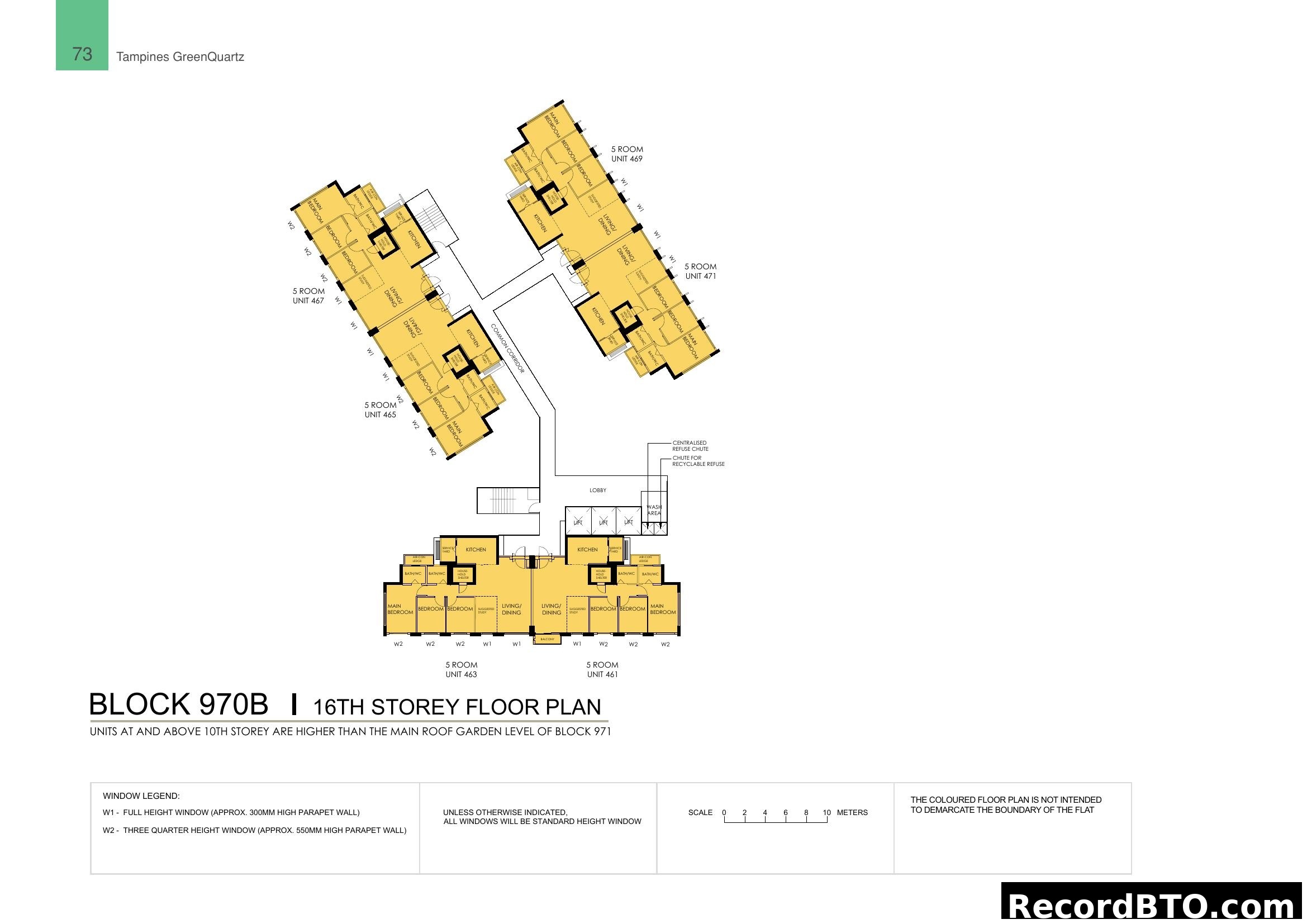 Tampines GreenQuartz Block 970B 16th Storey Floor Plan